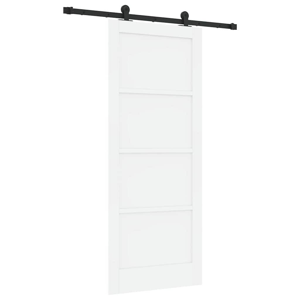 vidaXL Haustür Schiebetür ORKDAL Weiß und Schwarz 83 x 202 cm (1-St)