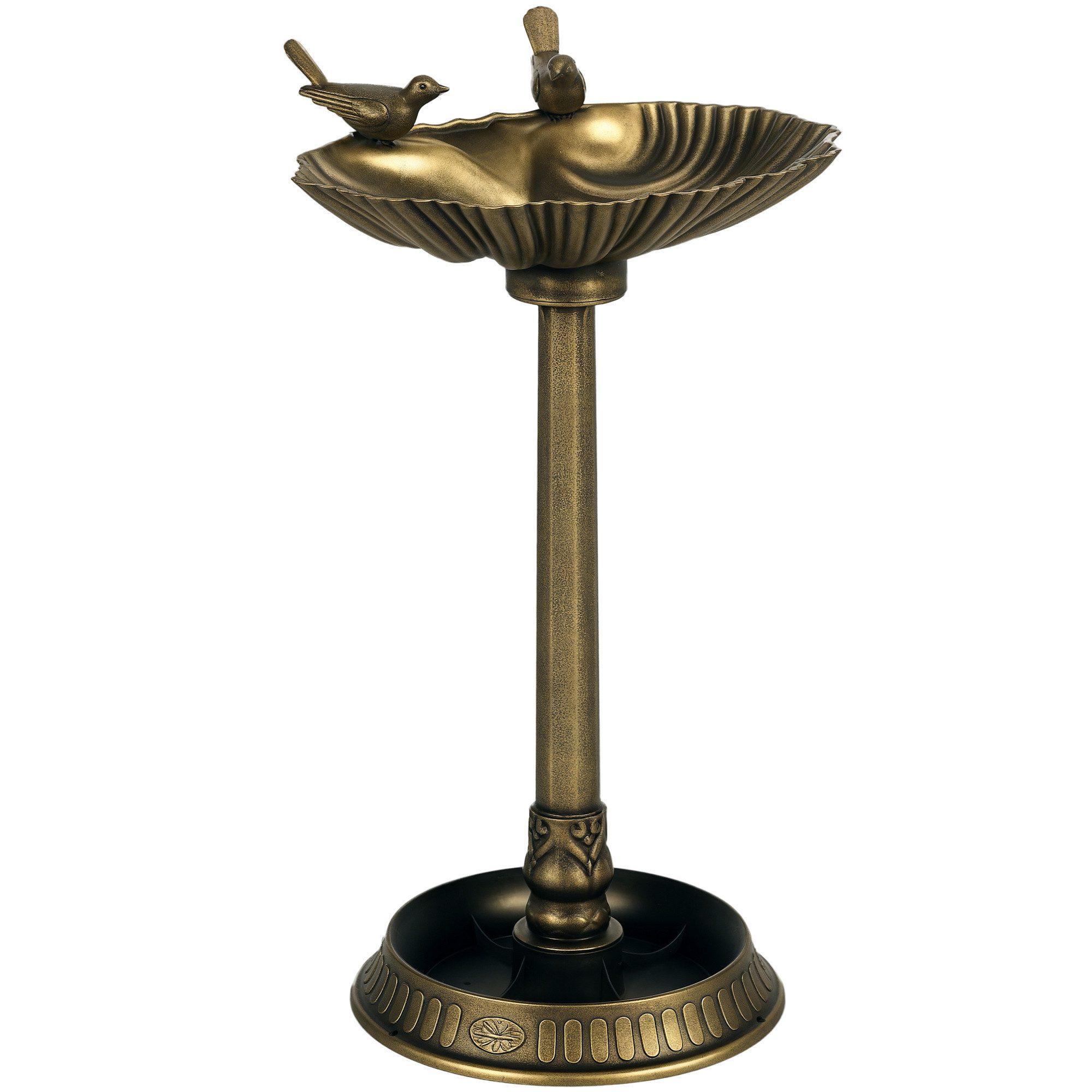 Outsunny Vogeltränke stehend, aus Kunststoff, frostsicher, winterfest, für Wildvögel, für Garten Terrasse Balkon 49,5 x 38 x 81 cm, Bronze