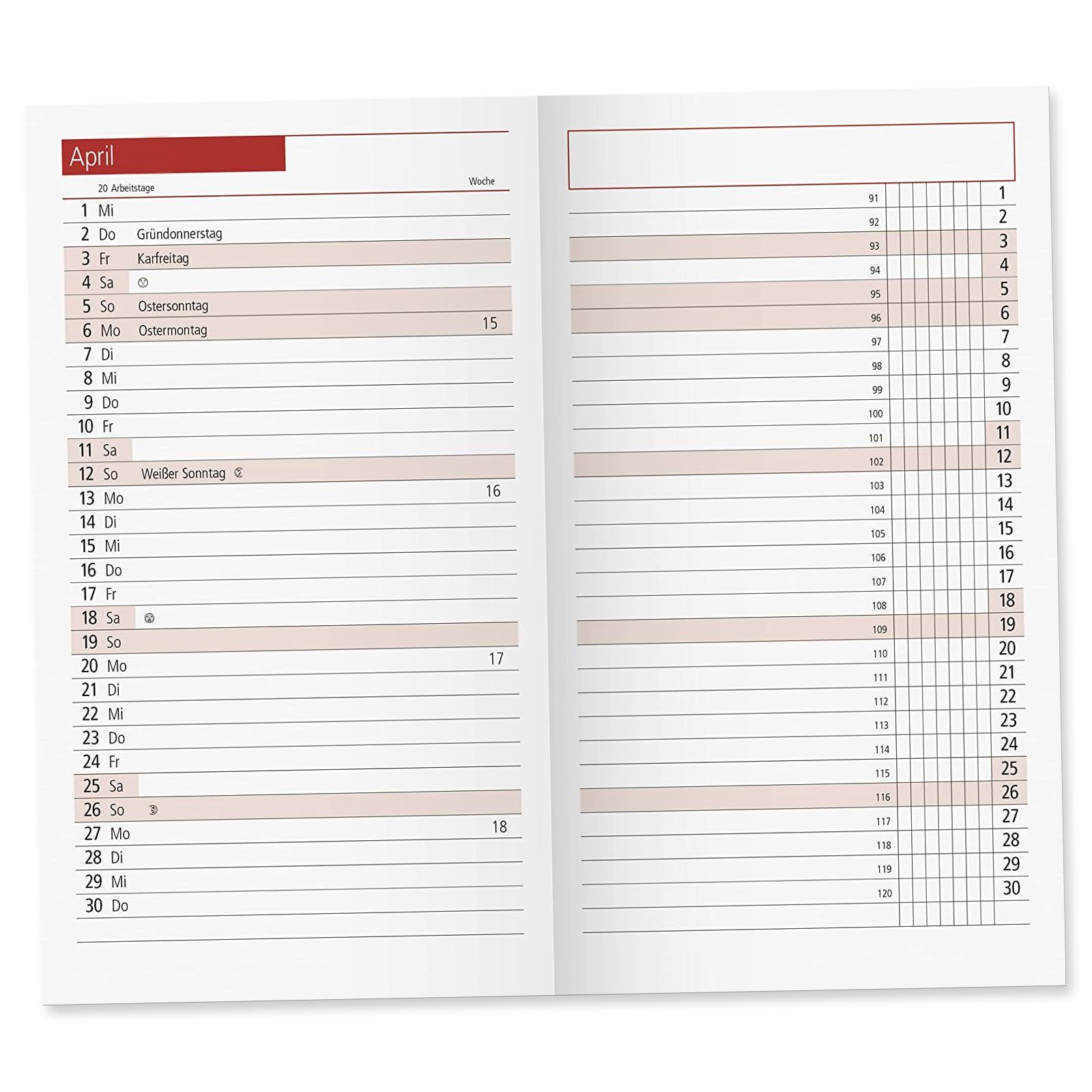 RIDO Terminkalender RIDO Nachfüllung TM11 Monatskalender Taschenkalender 2025 1 Monat/2 Se