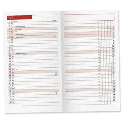 RIDO Terminkalender RIDO Nachfüllung Taschenkalender 2024 1 Monat/2 Seite