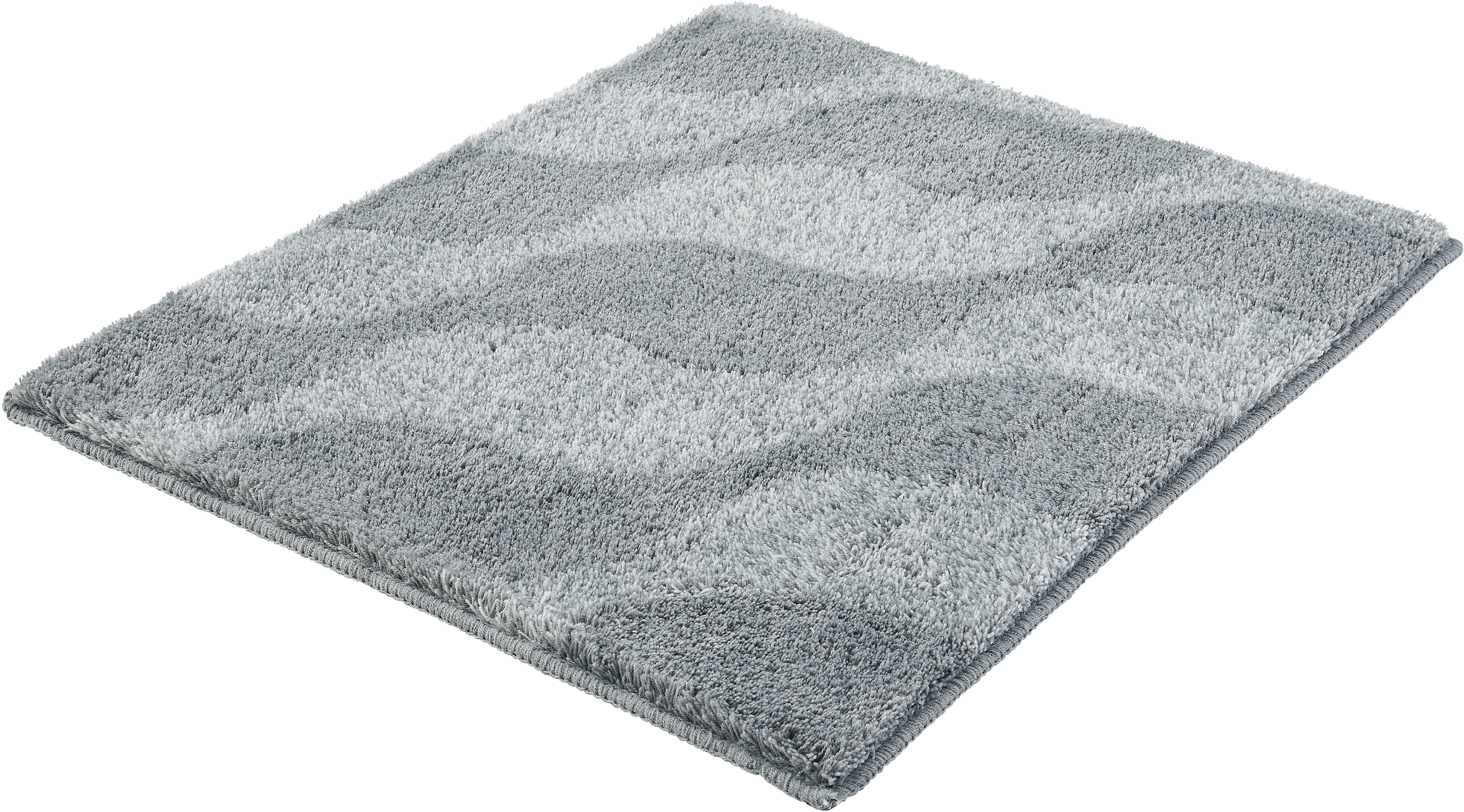Kleine Wolke Badematte »Onda«, Höhe 15 mm, rutschhemmend beschichtet, fußbodenheizungsgeeignet, Polyacryl, rechteckig, Badteppich, modernes Ton in Ton Wellendesign, flauschig