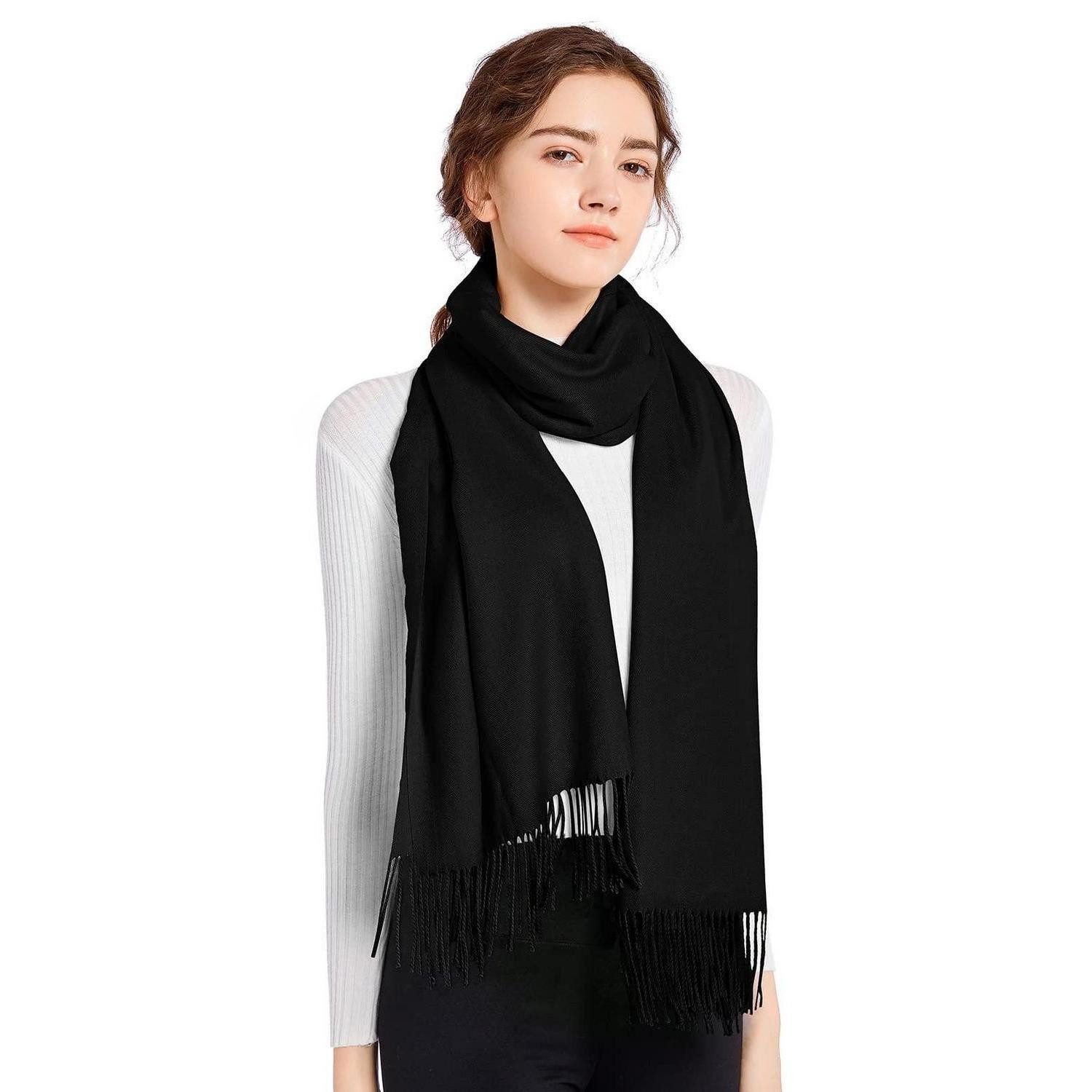 LuxusKollektion XXL-Schal Schal Damen Kaschmir-Gefühl Schwarz, (1-St)
