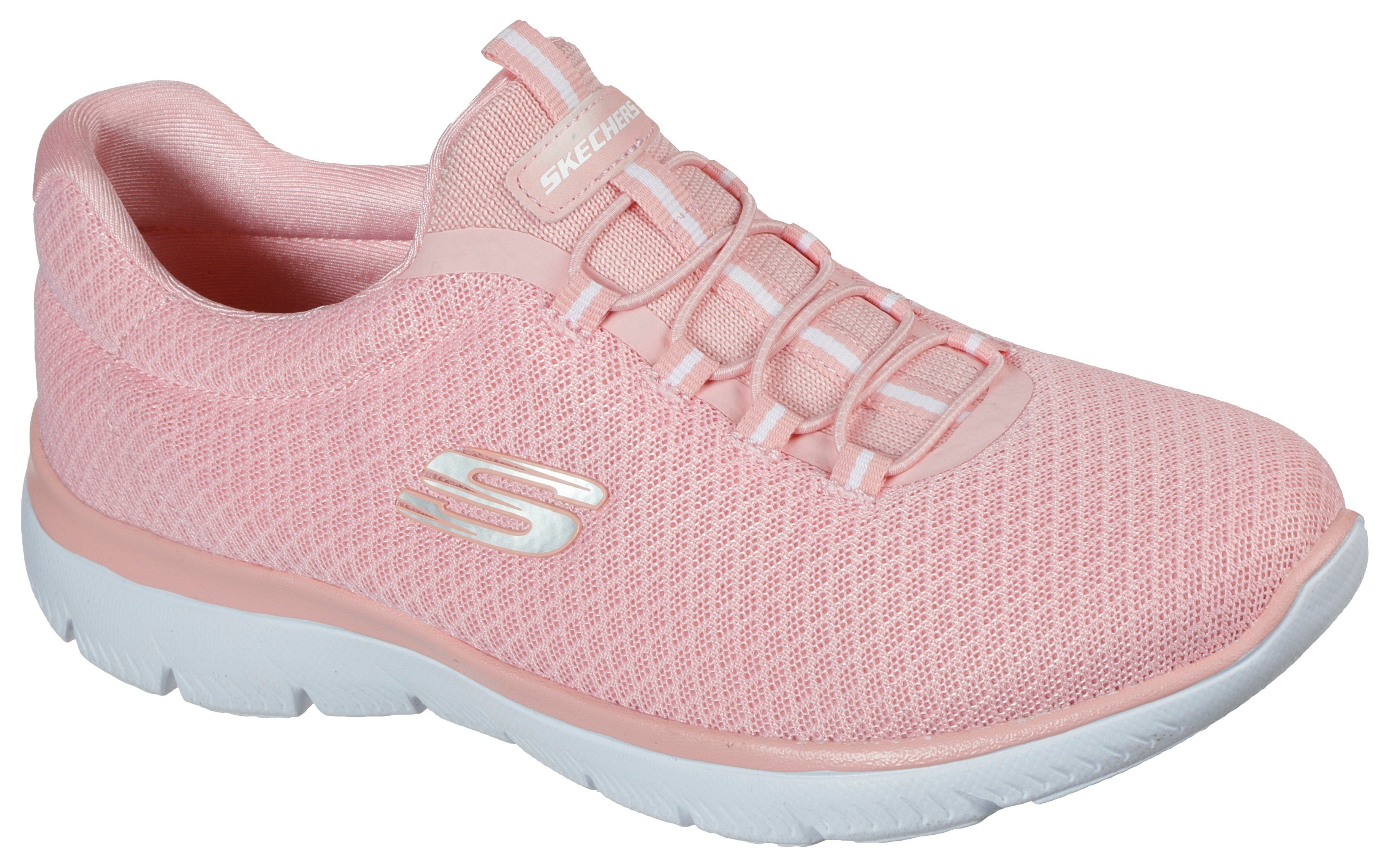 Skechers SUMMITS Slip-On Sneaker mit dezenten Kontrast-Details rosa