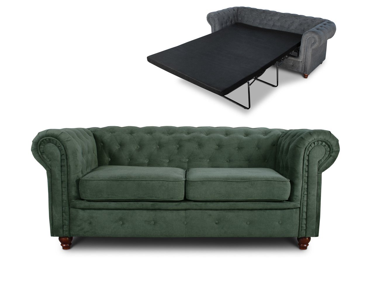 Schlafsofa Chesterfield Asti Sofa Schlaffunktion, mit Sofagarnitur, Sofnet 2 Bettsofa 2-er, Bis,