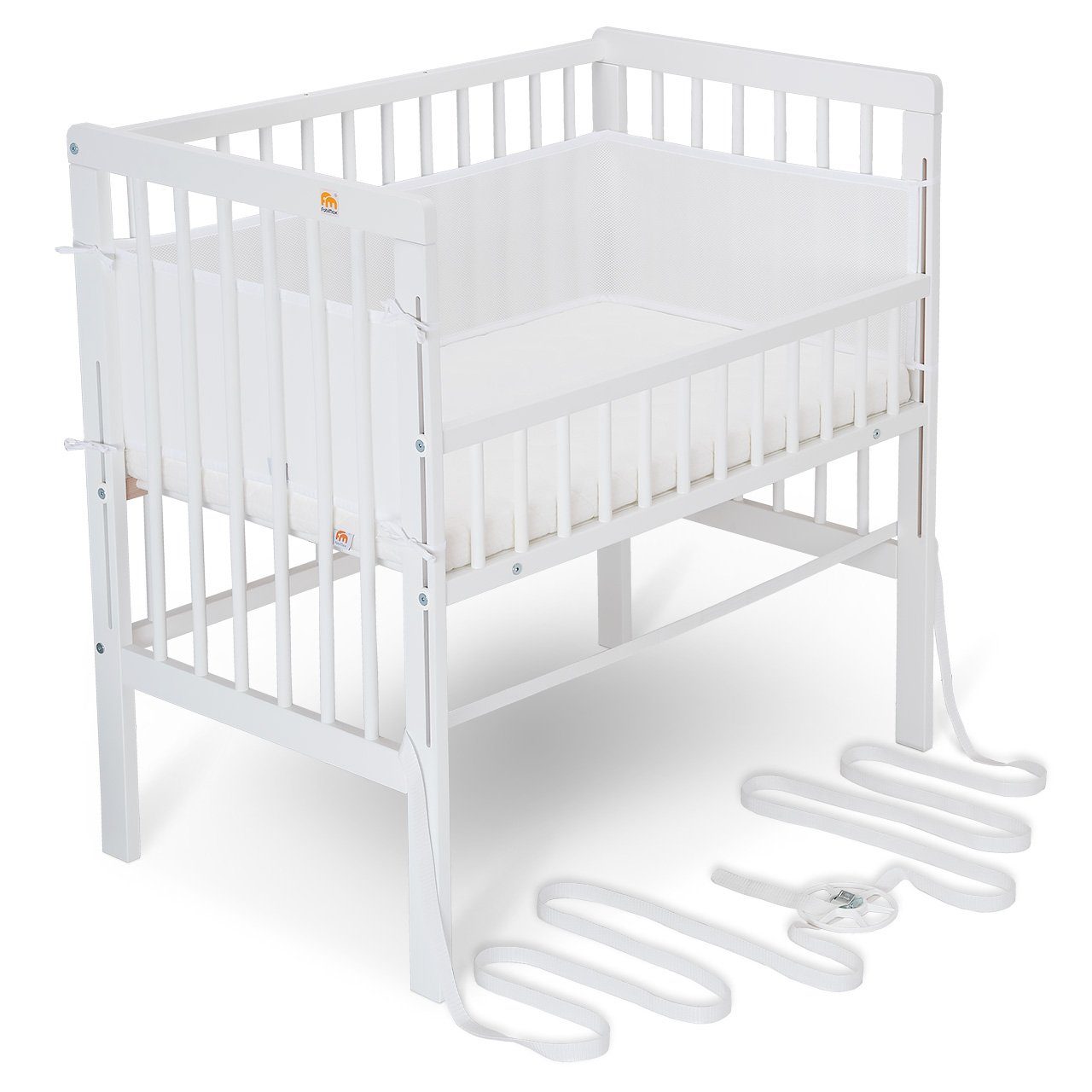 Beistellbett Boxspring FIX, weiß lackiert