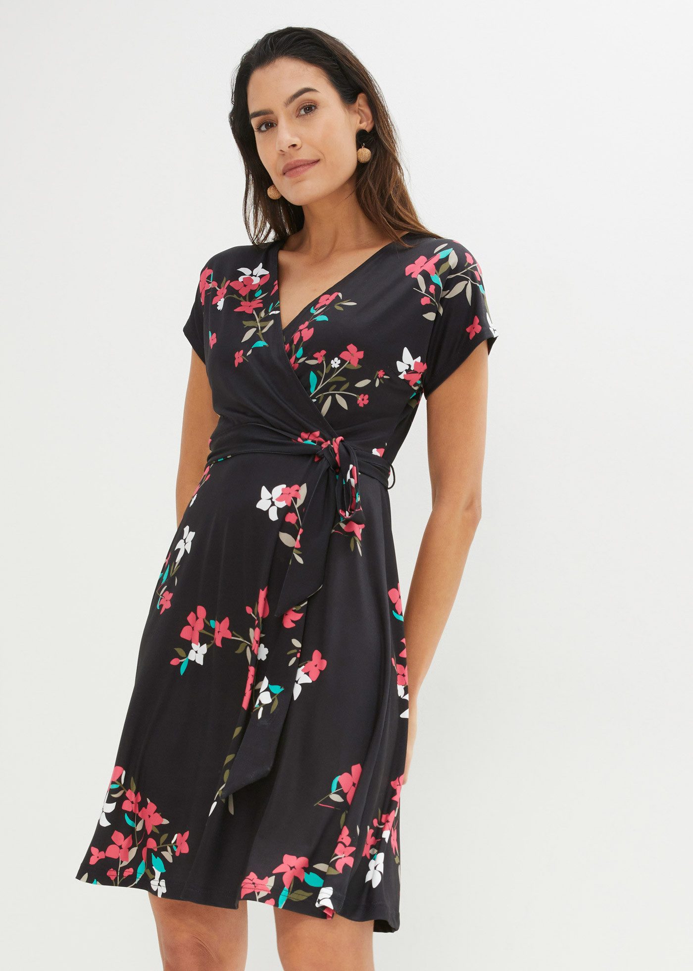 bonprix Jerseykleid für festliche Anlässe, Kurzarm, figurumspielende Passfo günstig online kaufen