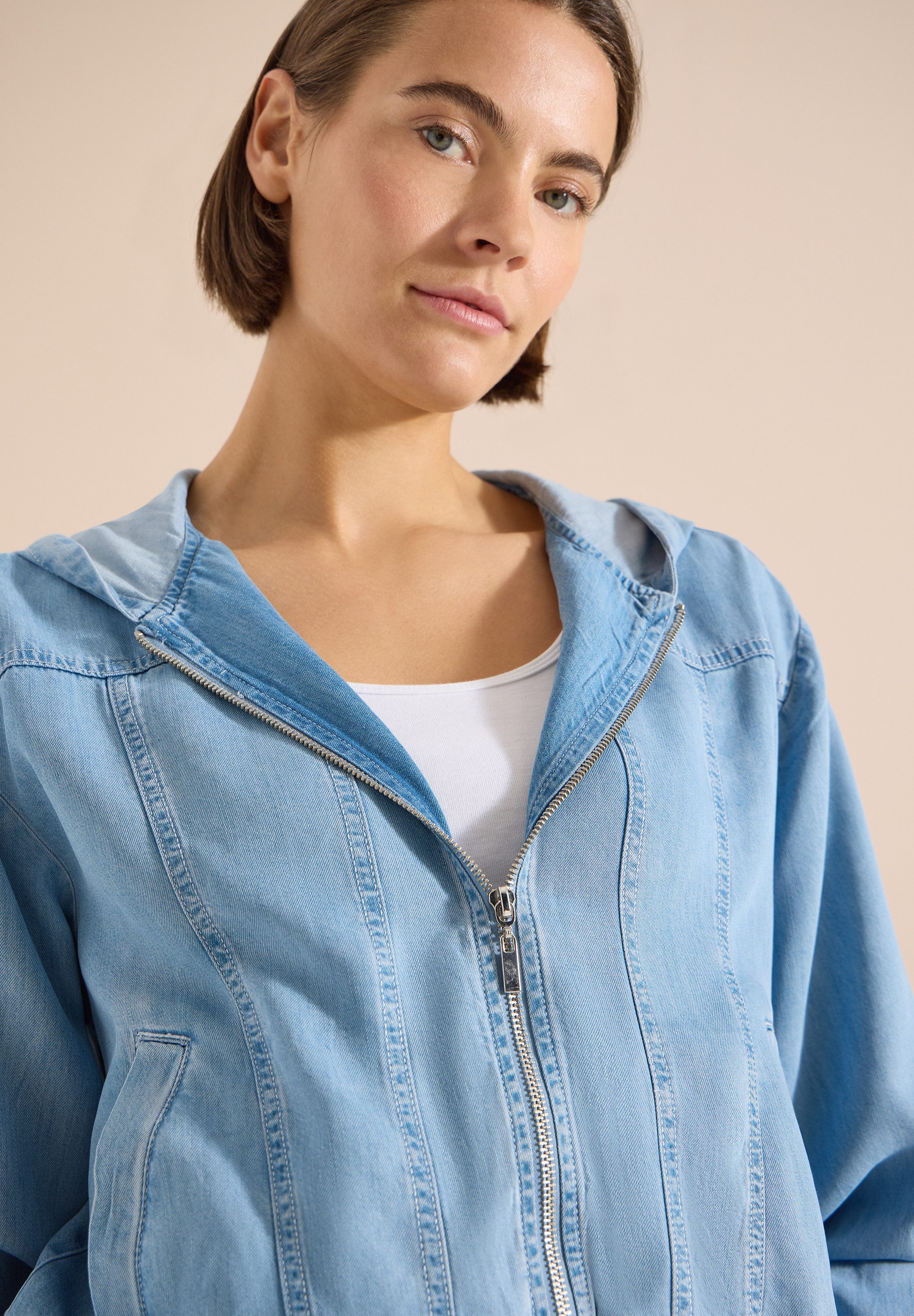 CECIL Blouson im Denim-Look mit Zipper