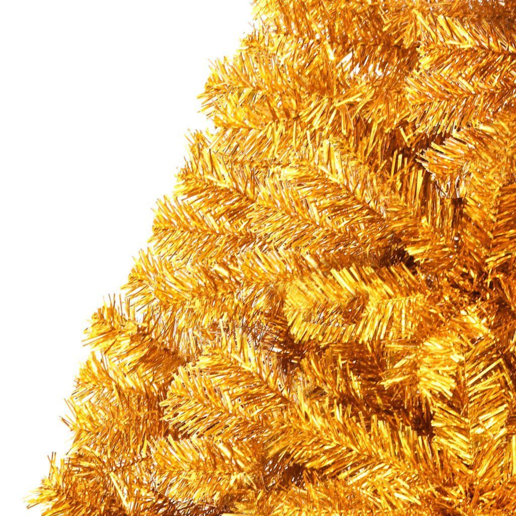 vidaXL Künstlicher PET Künstlicher Halb-Weihnachtsbaum Weihnachtsbaum mit cm Ständer 120 Gold