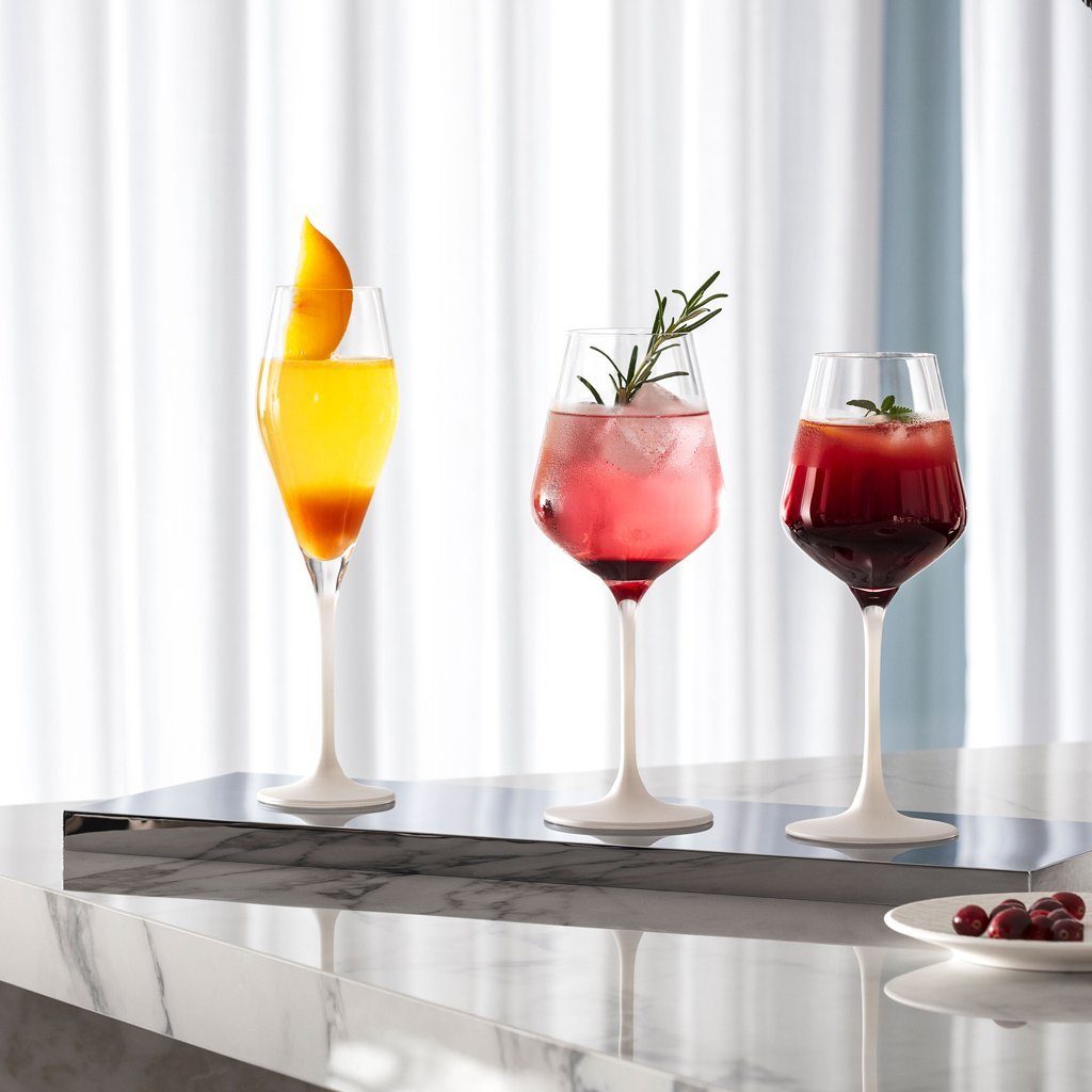Villeroy & Boch Weißweinglas Manufacture Weißweinkelch, 4-tlg., Glas, Kristallglas, 4 Stck, Handwäsche empfohlen