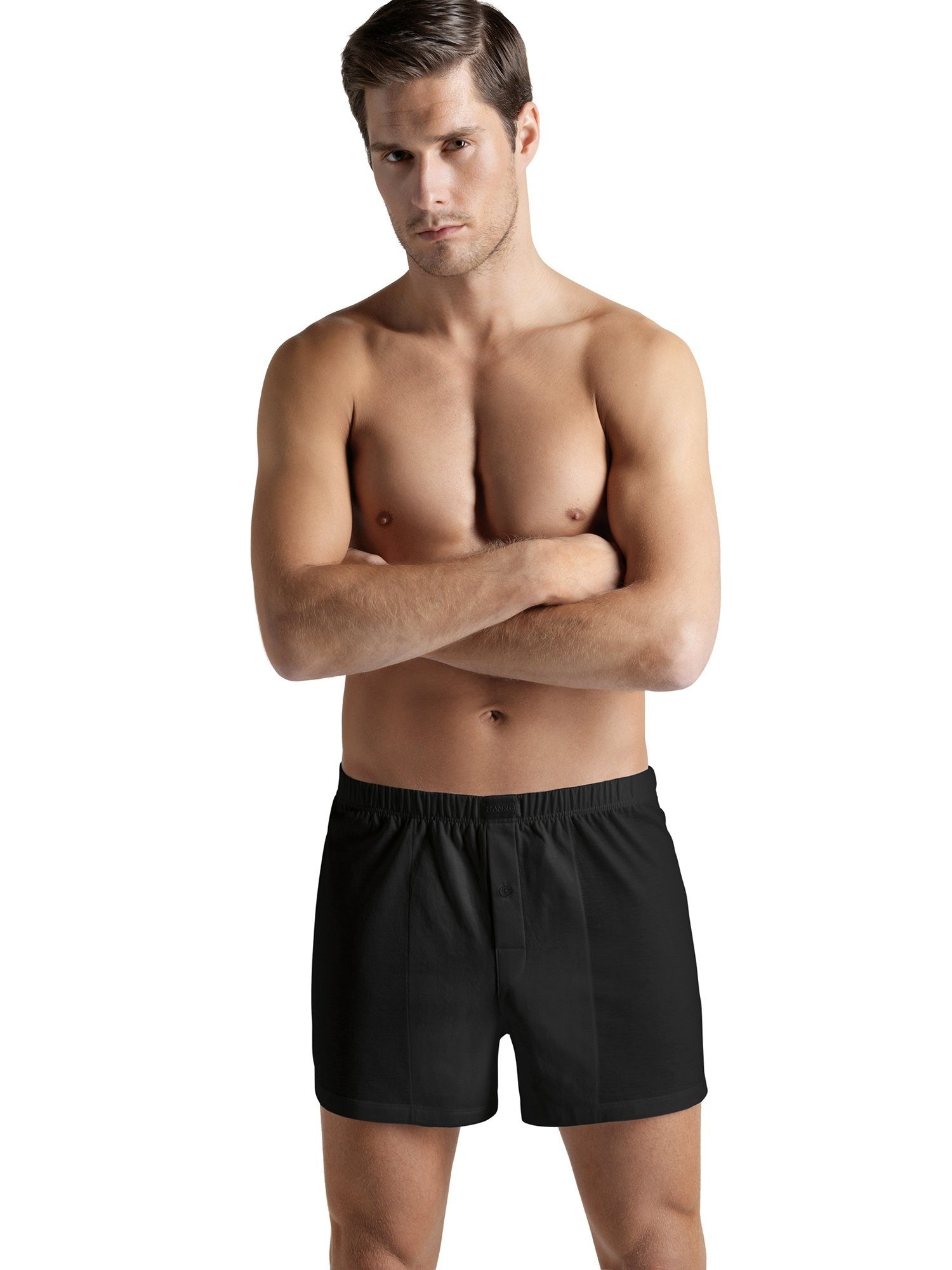 Sporty Boxer Hanro Cotton (1-St) black