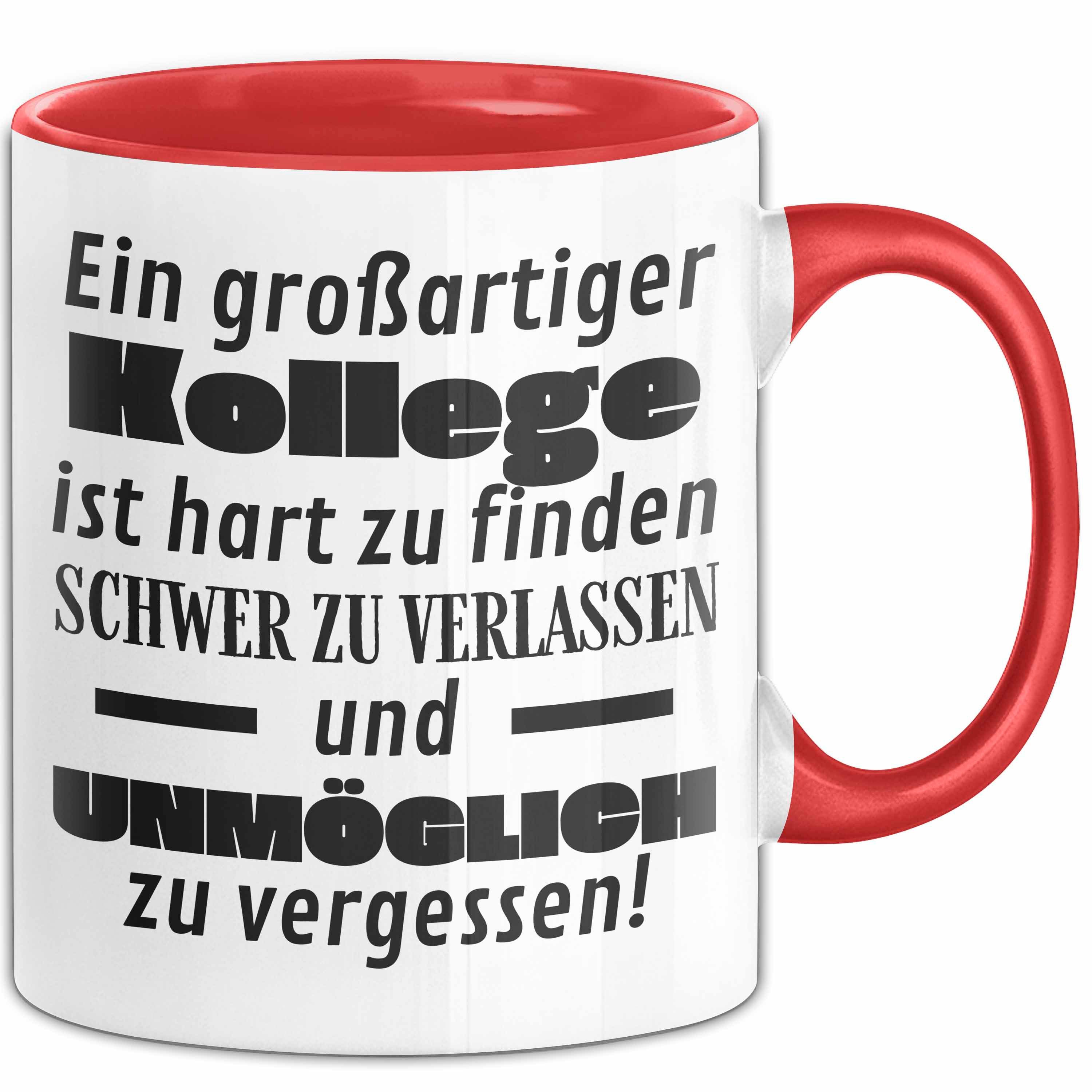 Trendation Tasse Kollege Abschied Geschenk Tasse Abschiedsgeschenk für Kollege Hart Zu