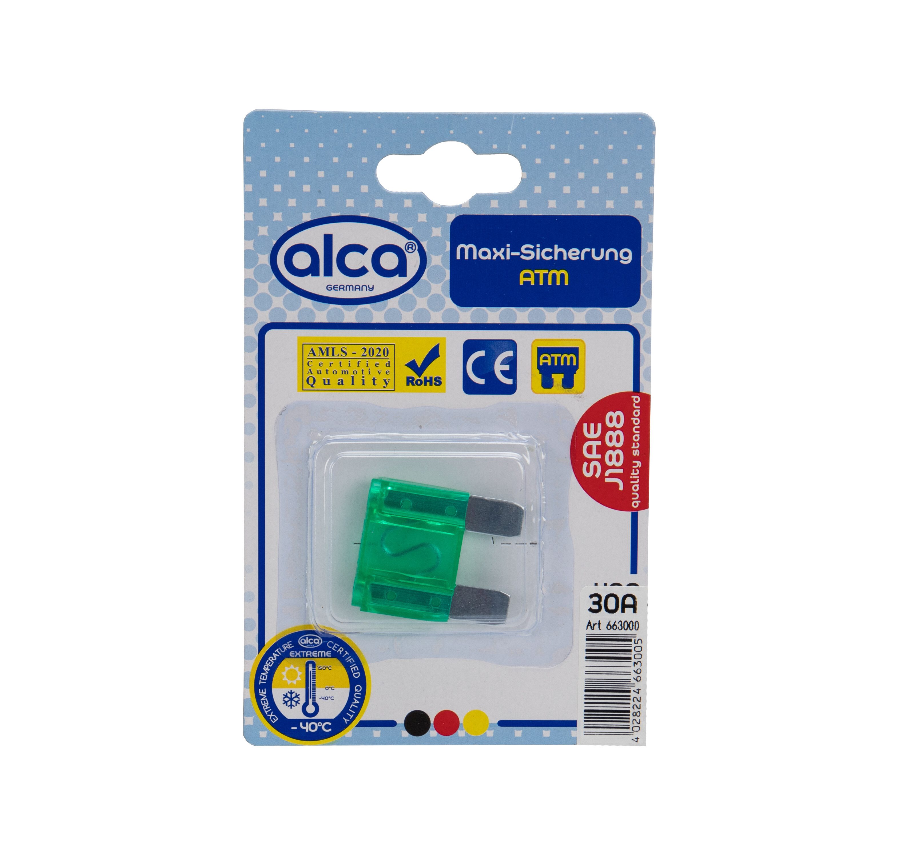 alca Sicherheitsrelais Maxi-Sicherung 30A; 1 St. Blister grün Maxi Flachsicherung, (1-St)