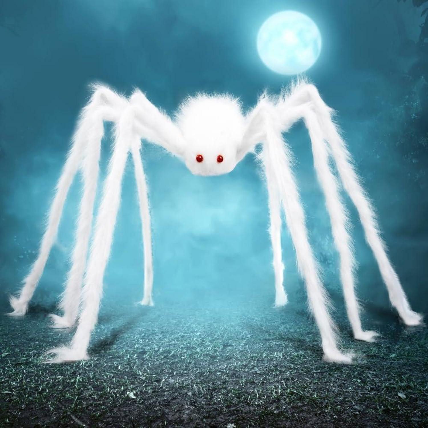 LuxusKollektion Tierfigur 150cm Weiße Riesenspinne Halloween Outdoor Dekoration