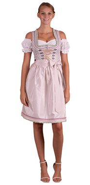 Entari Dirndl 549GT Trachtenkleid Beige Lila geblümt (2tlg)