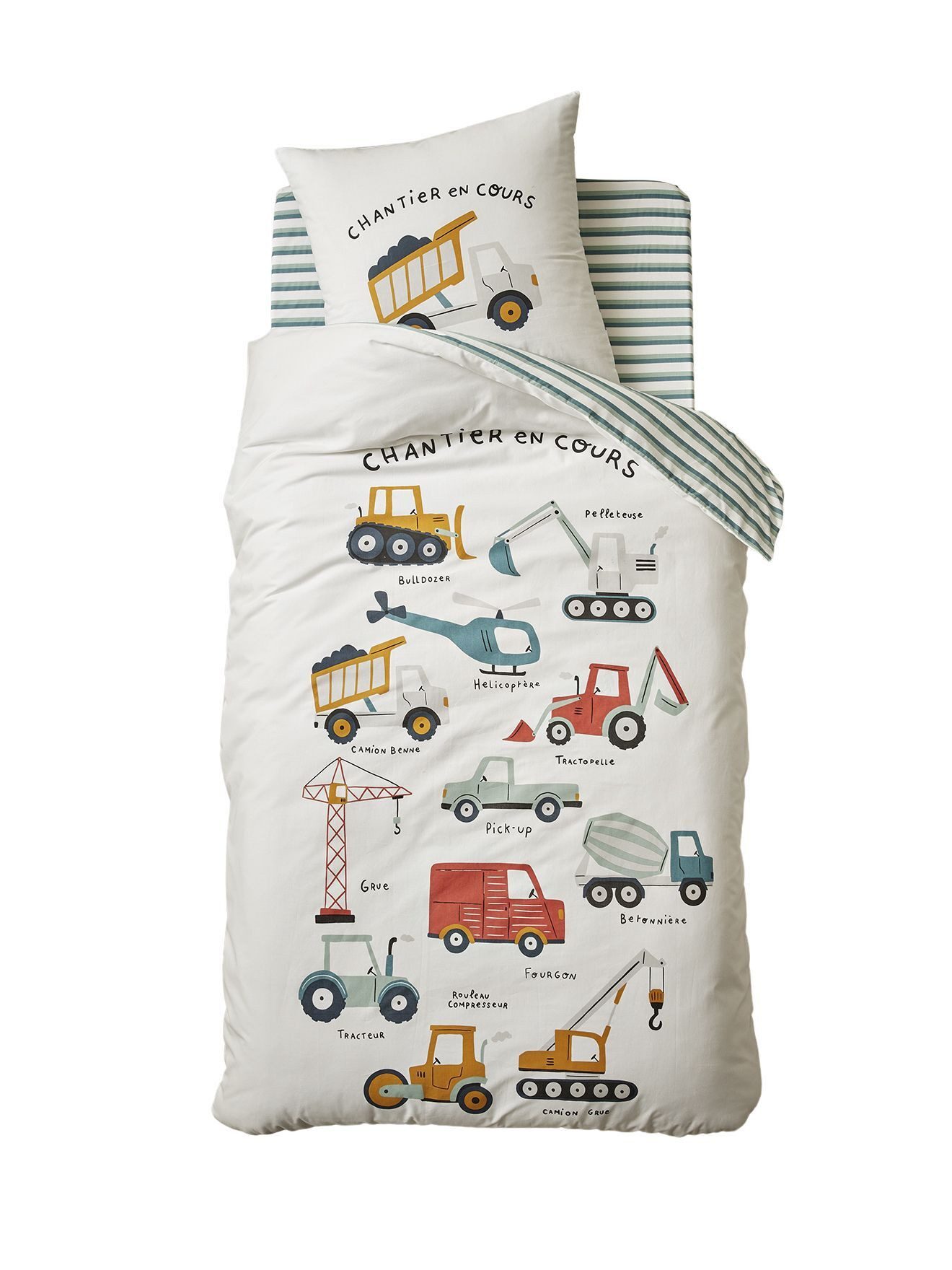 vertbaudet Bettbezug Kinder Bettwäsche-Set BAUSTELLE günstig online kaufen