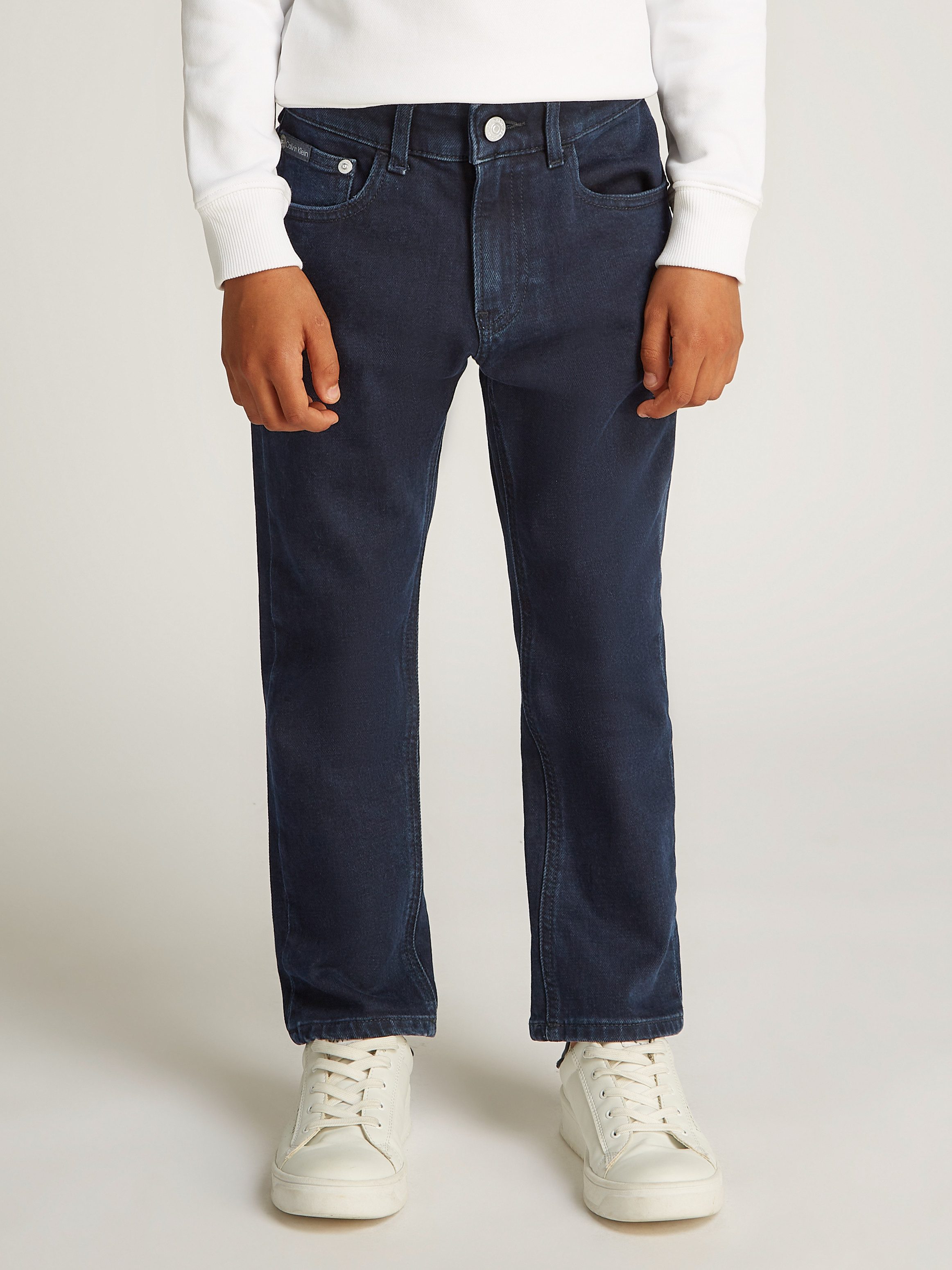Calvin Klein Jeans Dad-Jeans BLUE OD BLACK DAD CF für Kinder bis 16 Jahre mit Lederpatch