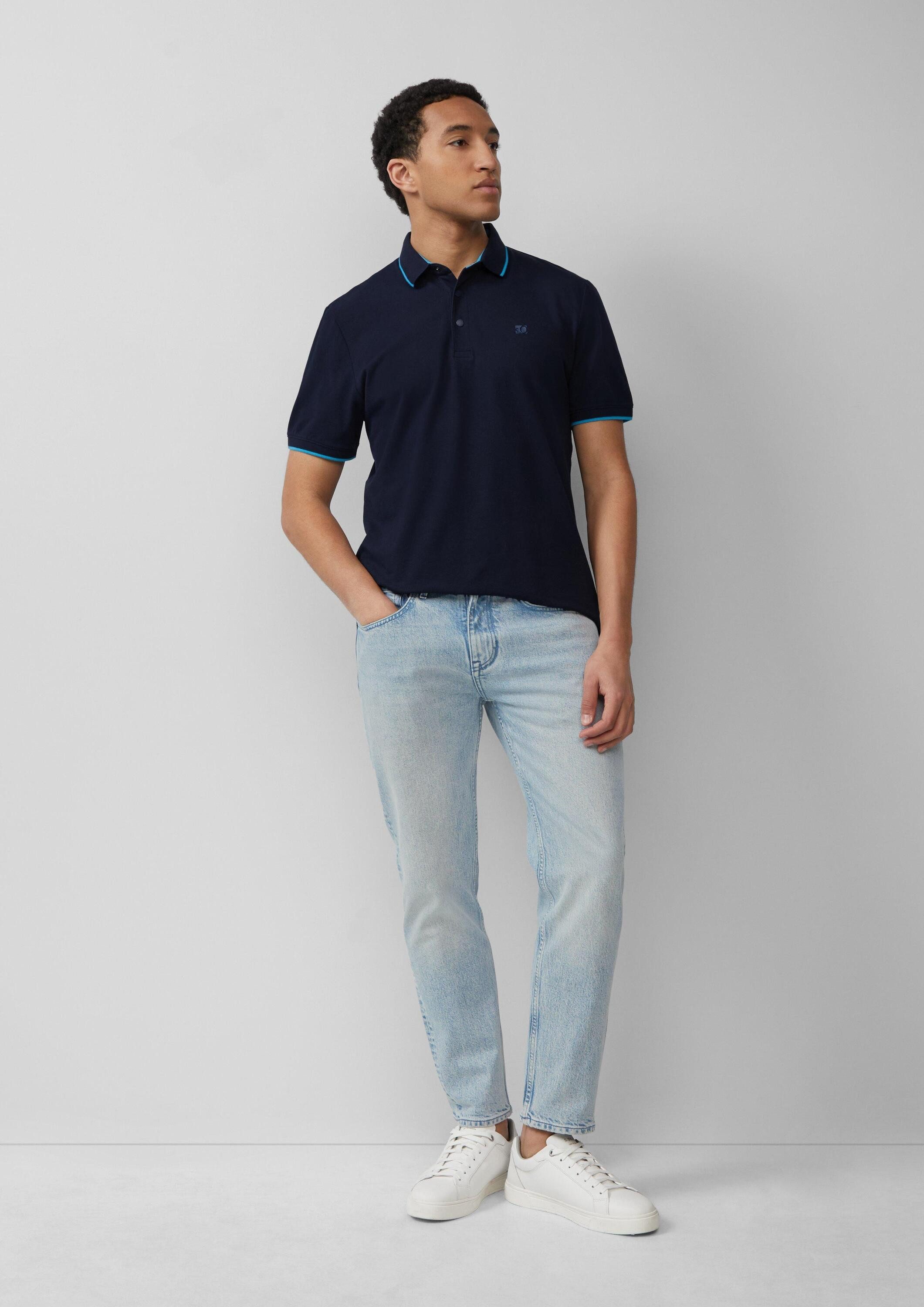 s.Oliver Kurzarmshirt Polo-Shirt Sportives Piqué-Poloshirt mit Kontrast-Details