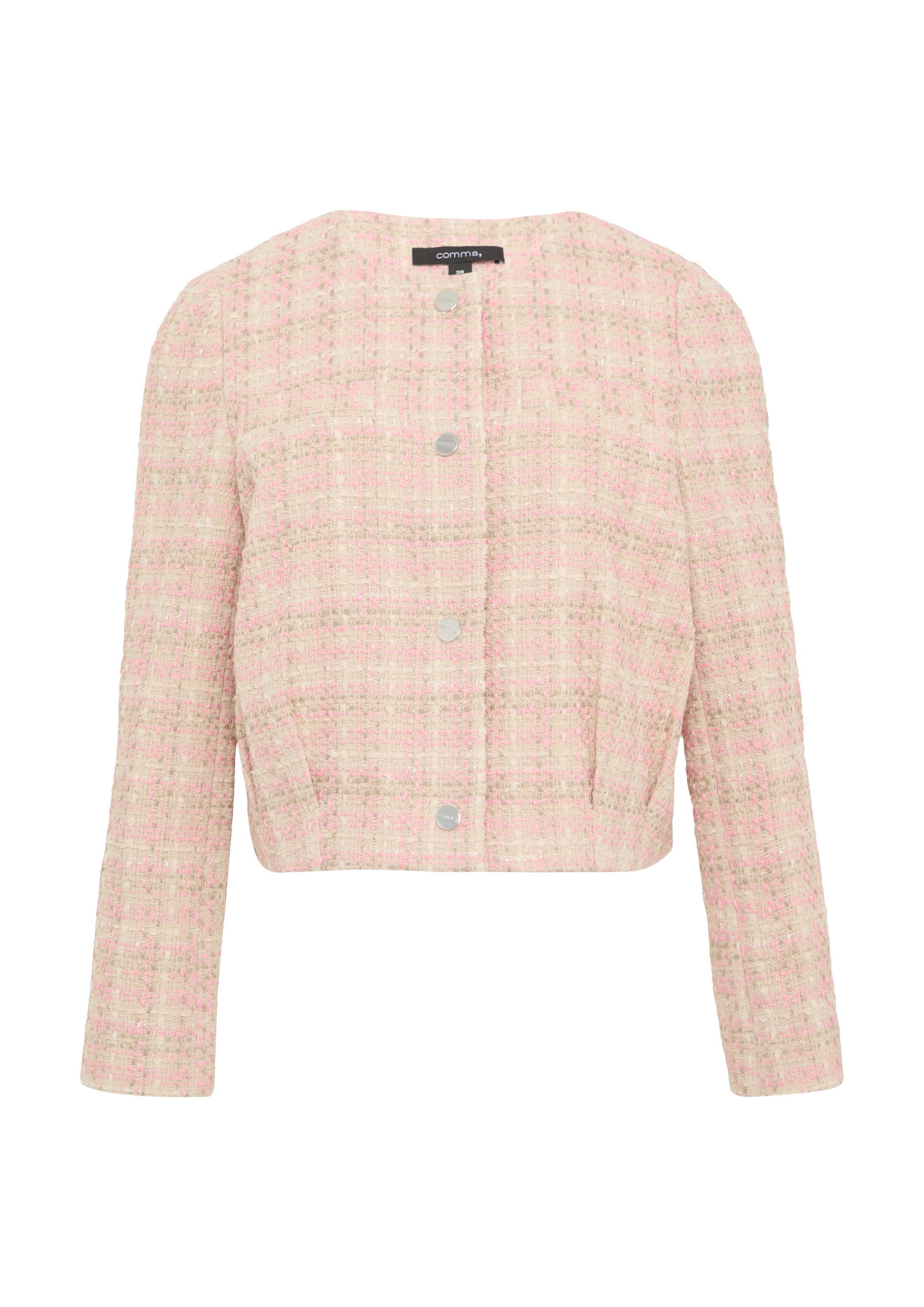 comma Jackenblazer Indoor-Jacke Tweed-Jacke im Boxy Fit