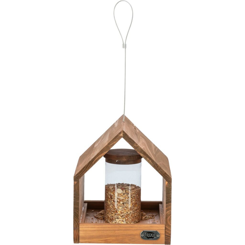 TRIXIE Vogelhaus Vogelfutterhaus zum Aufhängen - braun - 20 × 24 × 20 cm