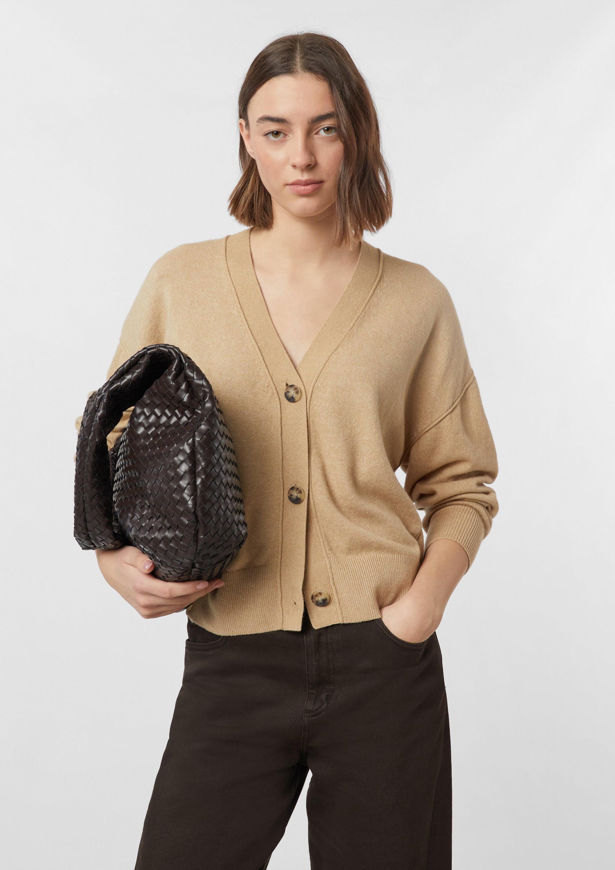 comma Cardigan Strickjacke Softer Baumwollmix-Cardigan in Oversize