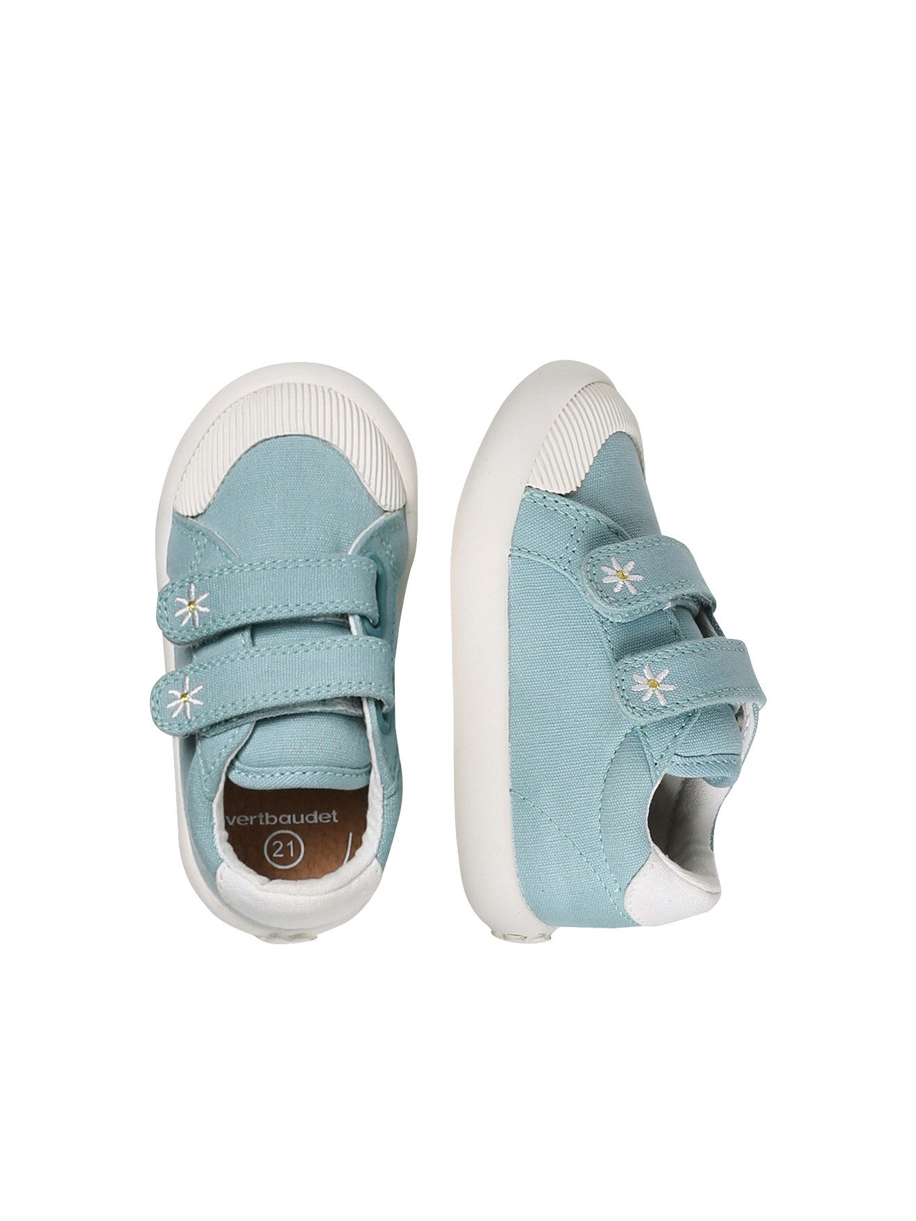 vertbaudet Mädchen Baby Stoffschuhe, Klett Babystiefel