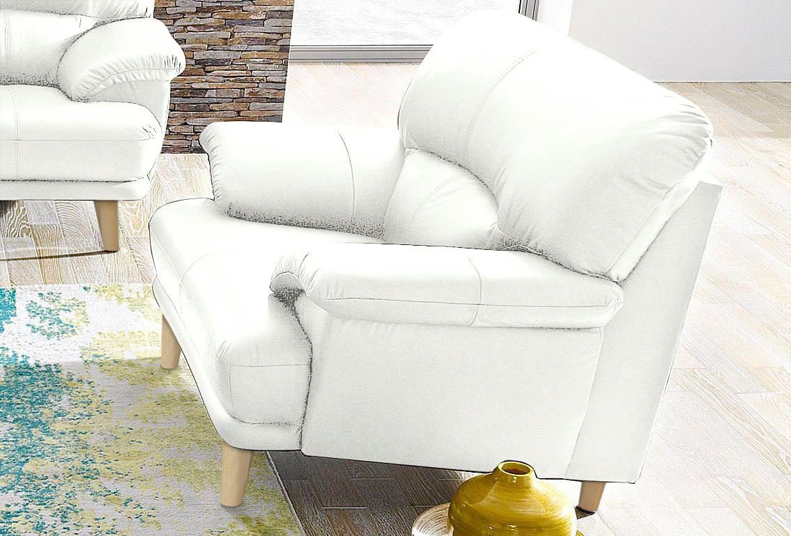 TRENDMANUFAKTUR Sessel Cecilia, Loungesessel, italienisches Design, bequeme Armlehnen, aufwendige Rückenverarbeitung für hohen Sitzkomfort, Holzfuß