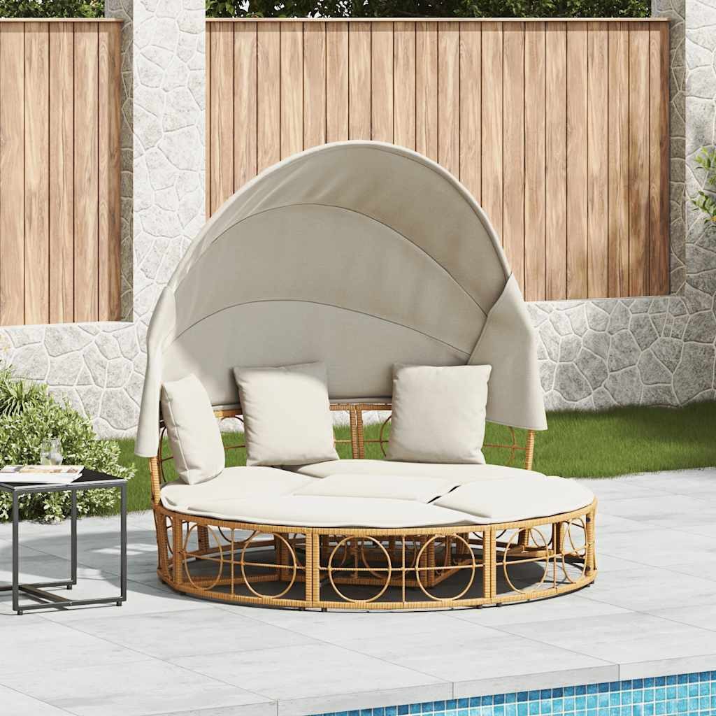 vidaXL Gartenliege Outdoor-Loungebett mit Dach und günstig online kaufen