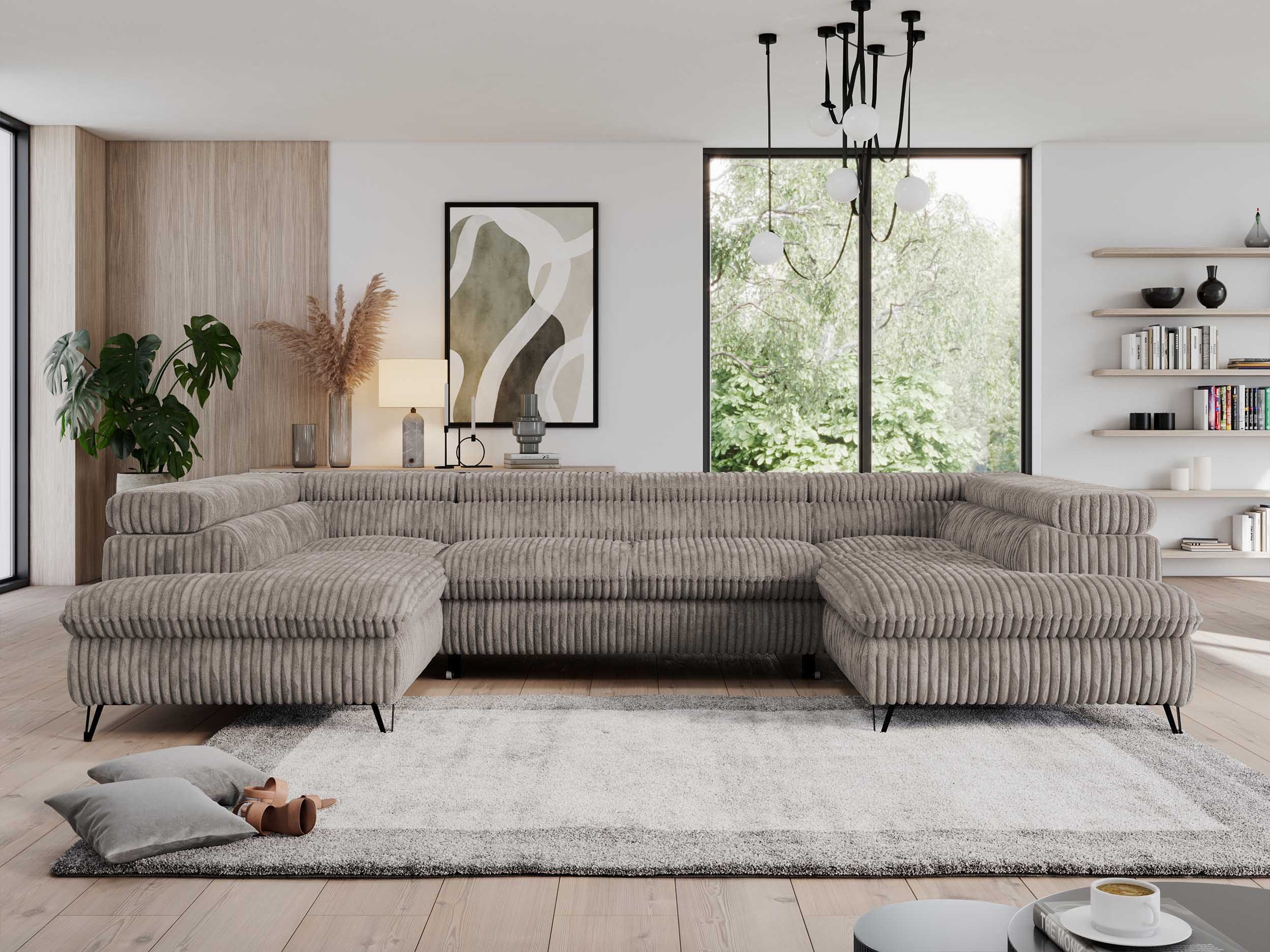 MKS MÖBEL Ecksofa PEDRO U, Set, Zwei Bettkästen, Wellenfedern, Metallbeine, günstig online kaufen