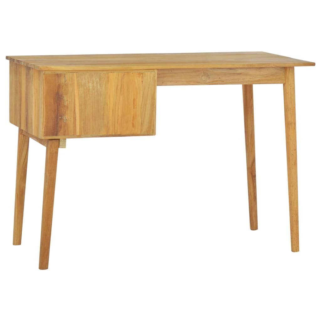 furnicato Schreibtisch mit 2 Schubladen 110x52x75 cm Massivholz Teak