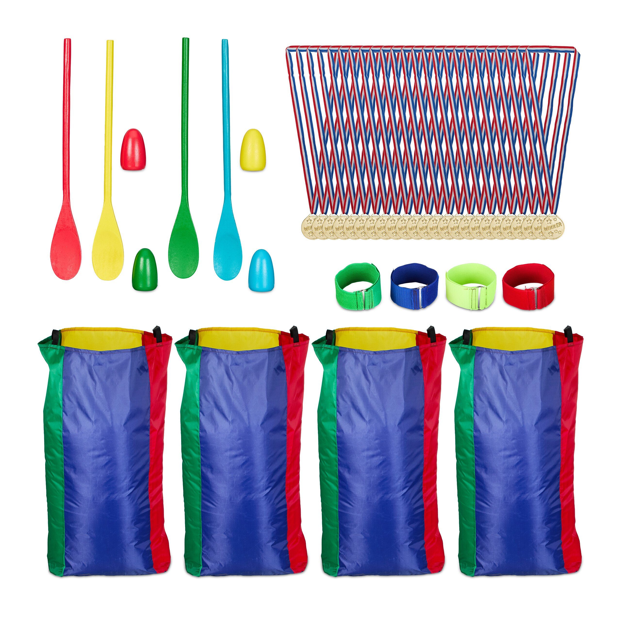relaxdays Spielesammlung Outdoor Spiele für Kinder im Set