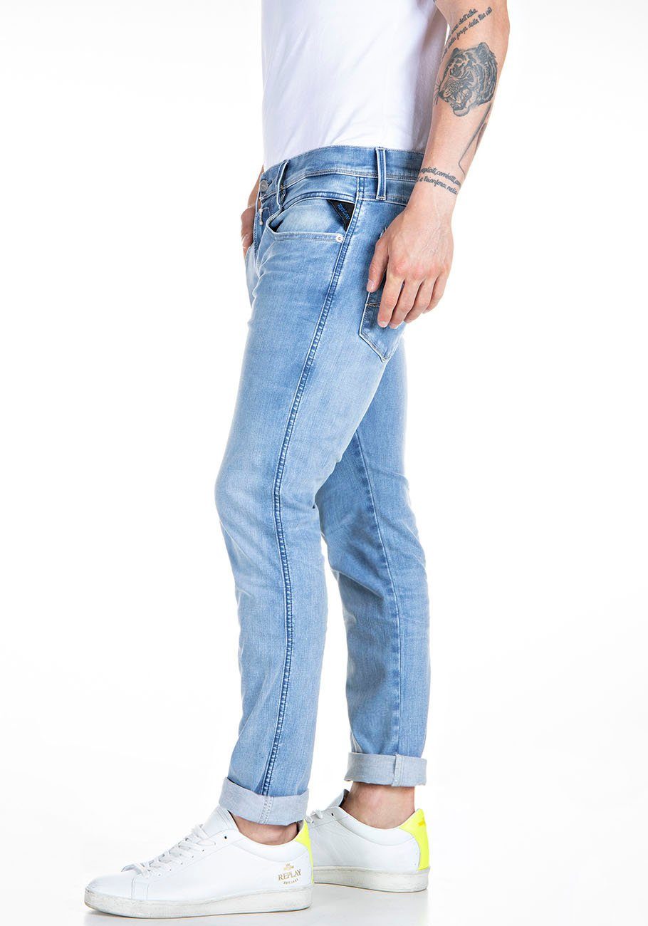 BIO Slim-fit-Jeans ANBASS HYPERFLEX light-blue-wash Replay