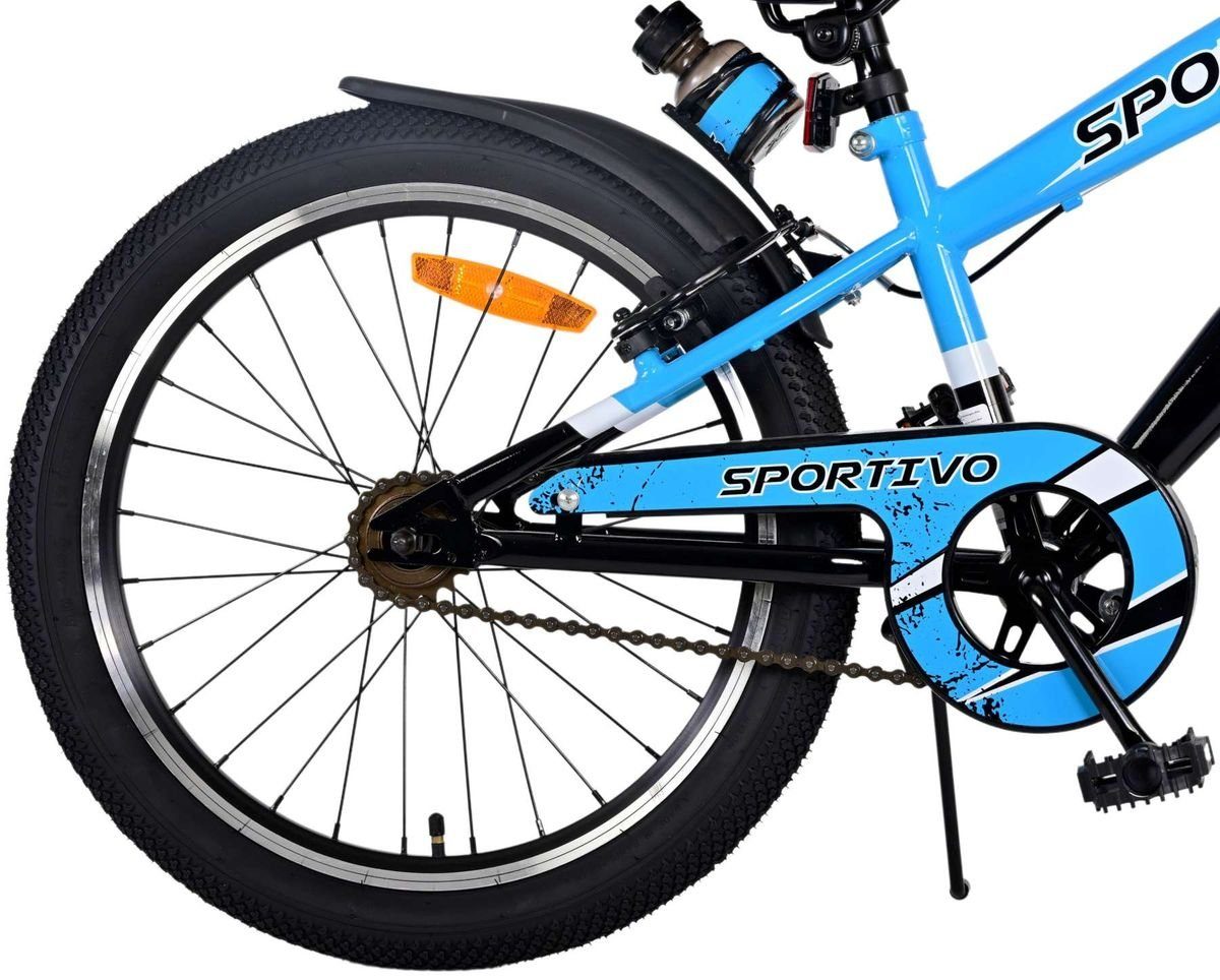 Volare Kinderfahrrad 20 Zoll Kinder Jungen Fahrrad Kinderfahrrad Rad Sportivo Blau 22111, 1 Gang, Seitenständer, Schutzbleche, Trinkflasche, Klingel