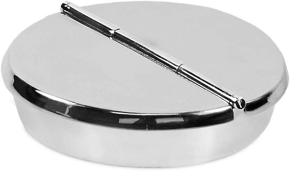 EDZARD Aschenbecher Ashburn, Windaschenbecher mit Deckel aus Messing, schwerversilbert, Ø 16 cm
