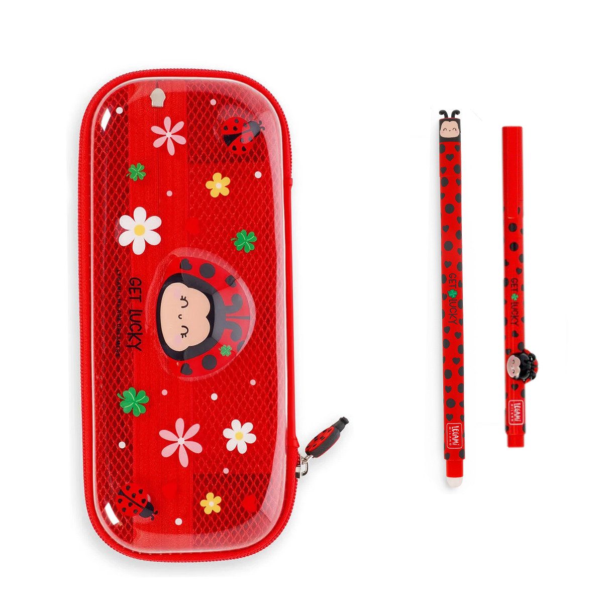 Legami Federmäppchen LEGAMI Wonderwow Federmäppchen Ladybug inkl. 2 Gelschreiber