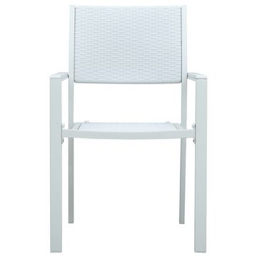 furnicato Gartenstuhl Gartenstühle 4 Stk. Weiß Kunststoff Rattan-Optik