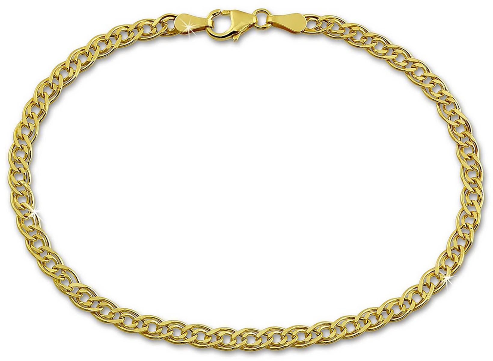 GoldDream Goldarmband GoldDream 19cm Armband Zwillingspanzer (Armband), Damen, Herren Armband (Zwillingspanzer) ca. 19cm, 333 Gelbgold - 8 Kar