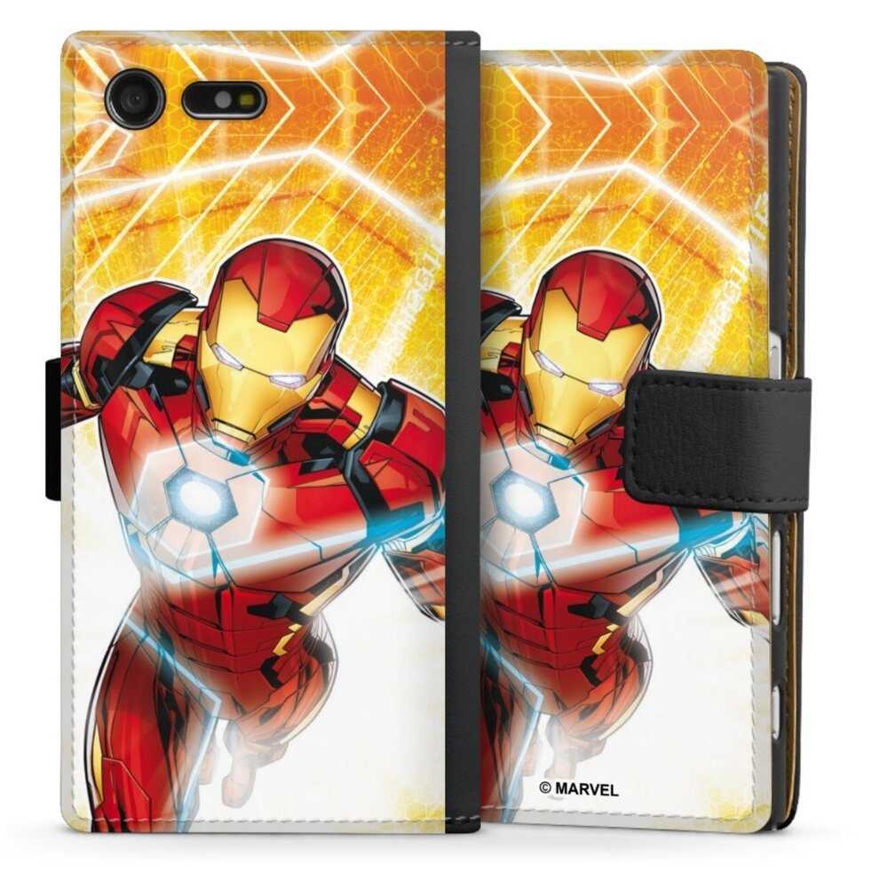 DeinDesign Handyhülle Iron Man on Fire, Sony Xperia X Compact Hülle Handy Flip Case Wallet Cover