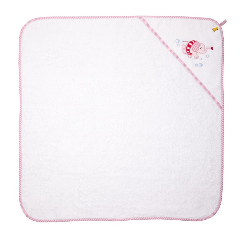 COPPENRATH DIE SPIEGELBURG Badetuch Kapuzenbadetuch Elefant, rosa - BabyGlück (ca. 80x80 cm)