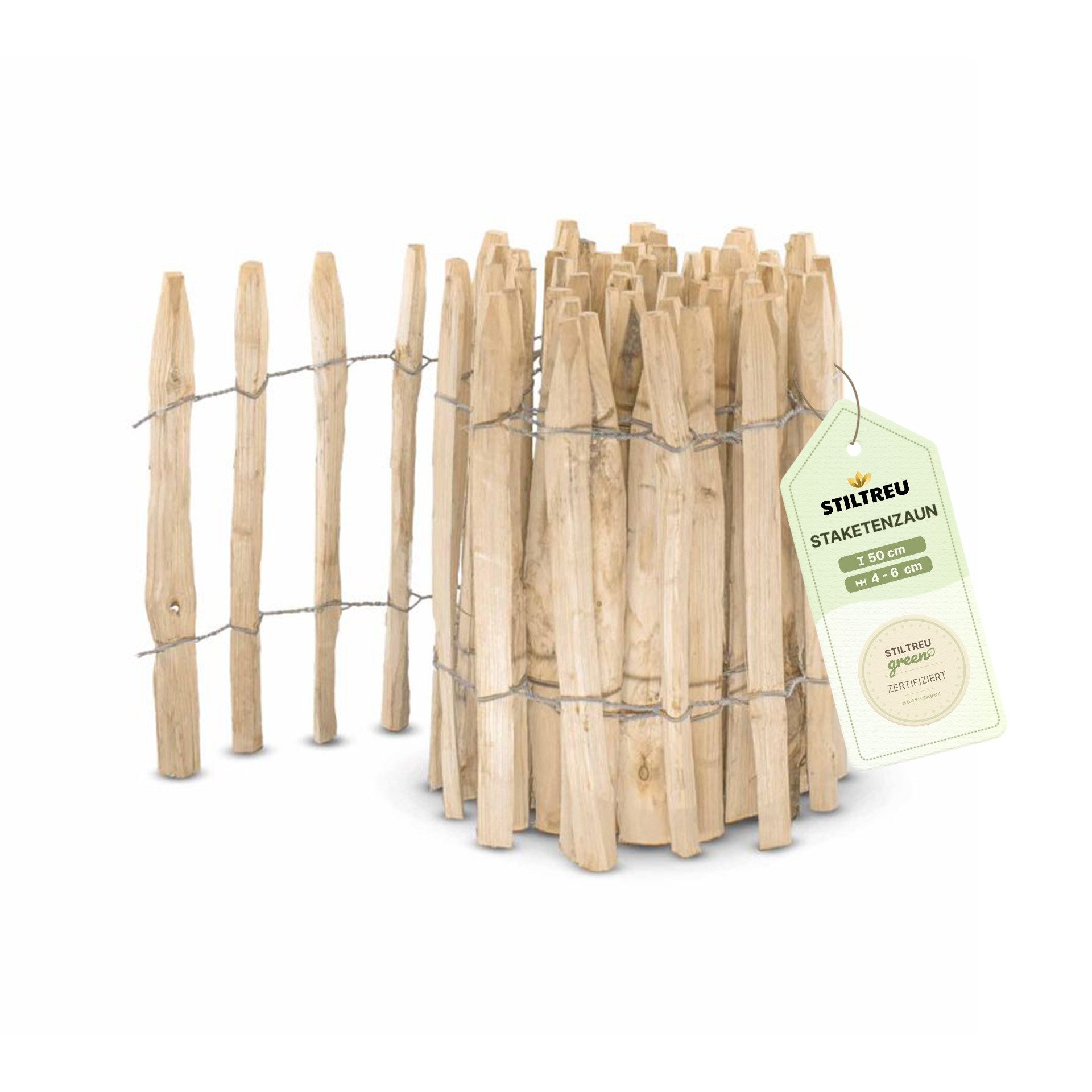 STILTREU Staketenzaun Englischer Staketenzaun aus Kastanie 5 m, Höhe 50 cm, günstig online kaufen