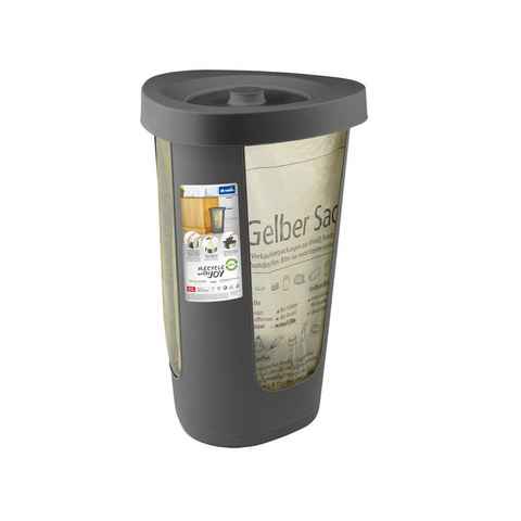 ROTHO Mülleimer Fabu Müllsackständer gelber Sack mit Deckel, Kunststoff (PP recycelt)