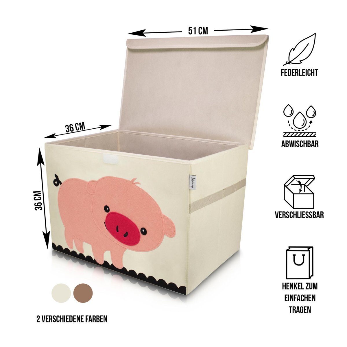 Lifeney Faltbox Aufbewahrungsbox mit Deckel Schwein, günstig online kaufen
