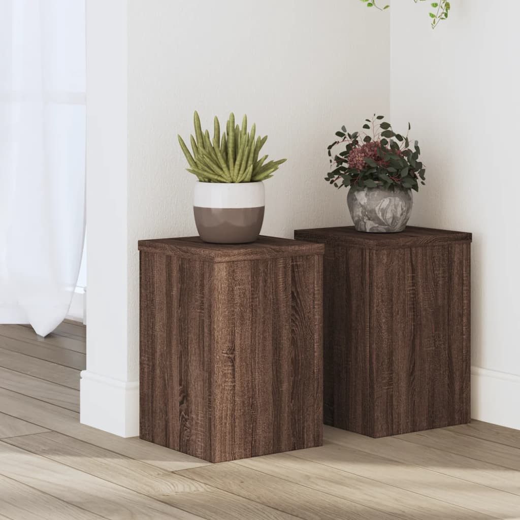 vidaXL Rankhilfe, Pflanzenständer 2 Stk. Braun Eiche 20x20x30 cm Holzwerkstoff