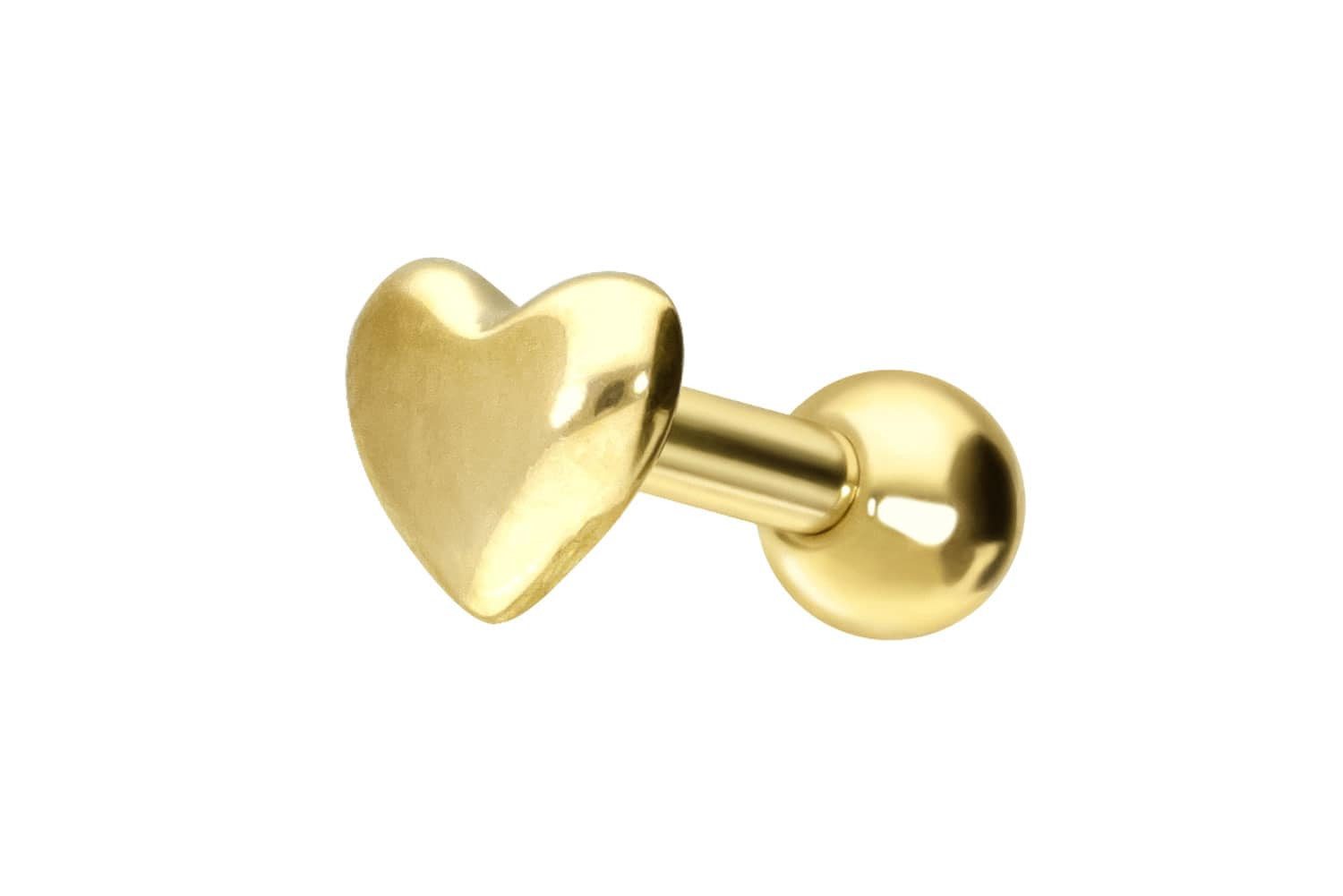 Piercing-Set 14/18 Karat Gold Ohrpiercing HERZ