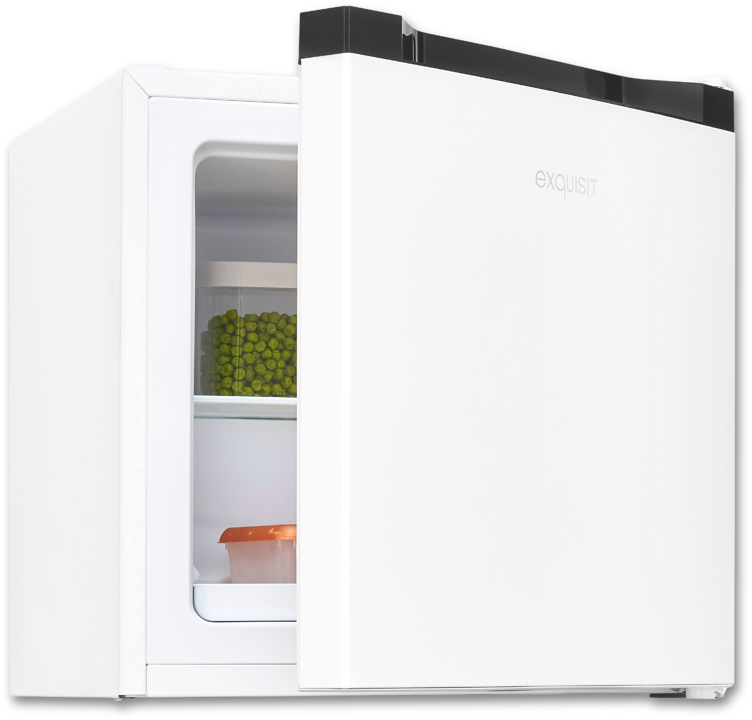 exquisit Gefrierschrank GB40-050C weiss, 49,5 cm hoch, 47,5 cm breit, Kompakt & leise, Thermostat für Temperaturwahl, 4 Sterne Gefrieren