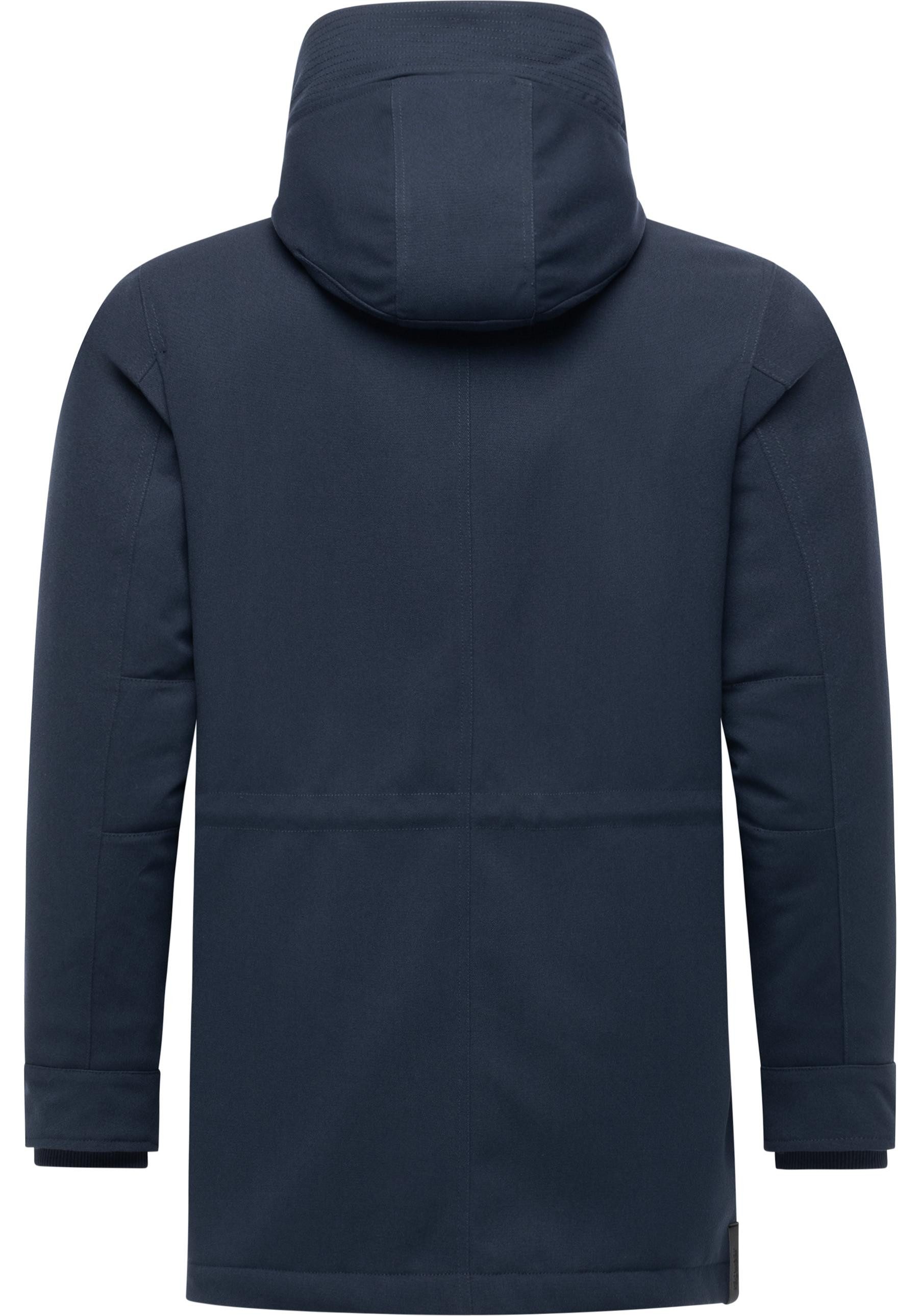 Ragwear Kurzmantel Mr Cany YOUMODO Wasserdichter Herren Wintermantel mit Kapuze
