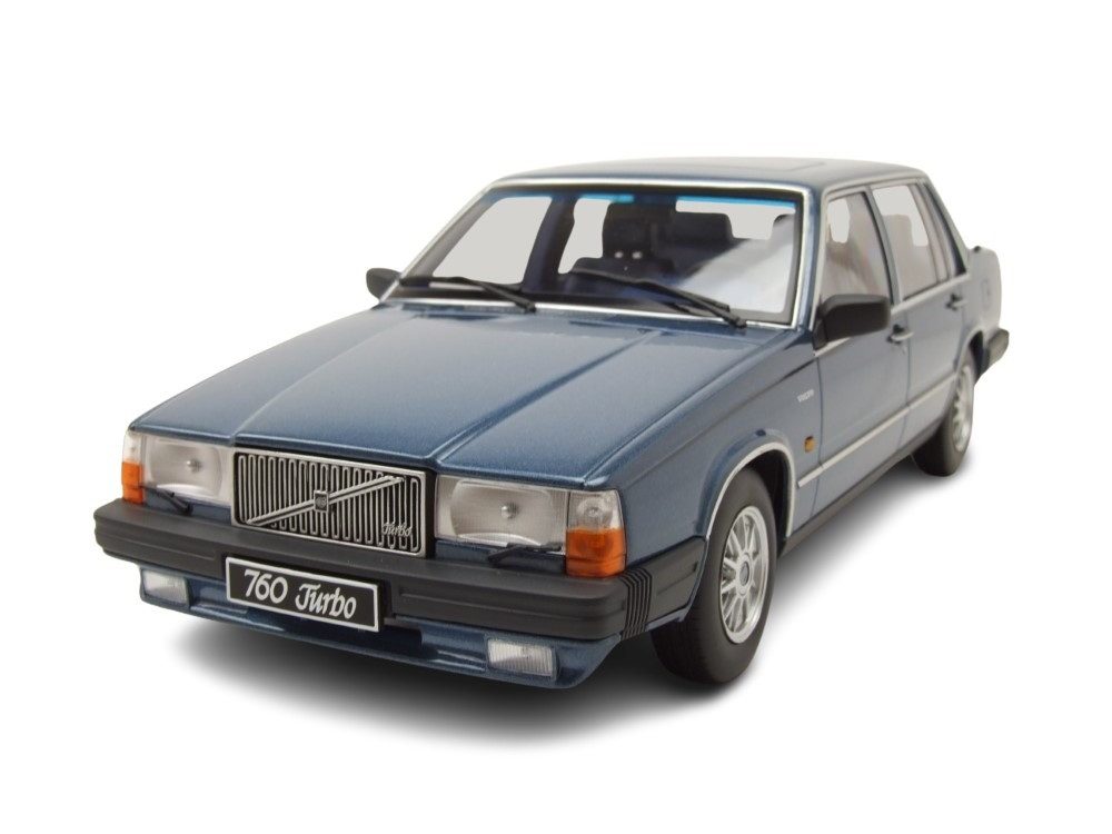 Triple9 Modellauto Volvo 760 1985 blau metallic, Maßstab 1:18