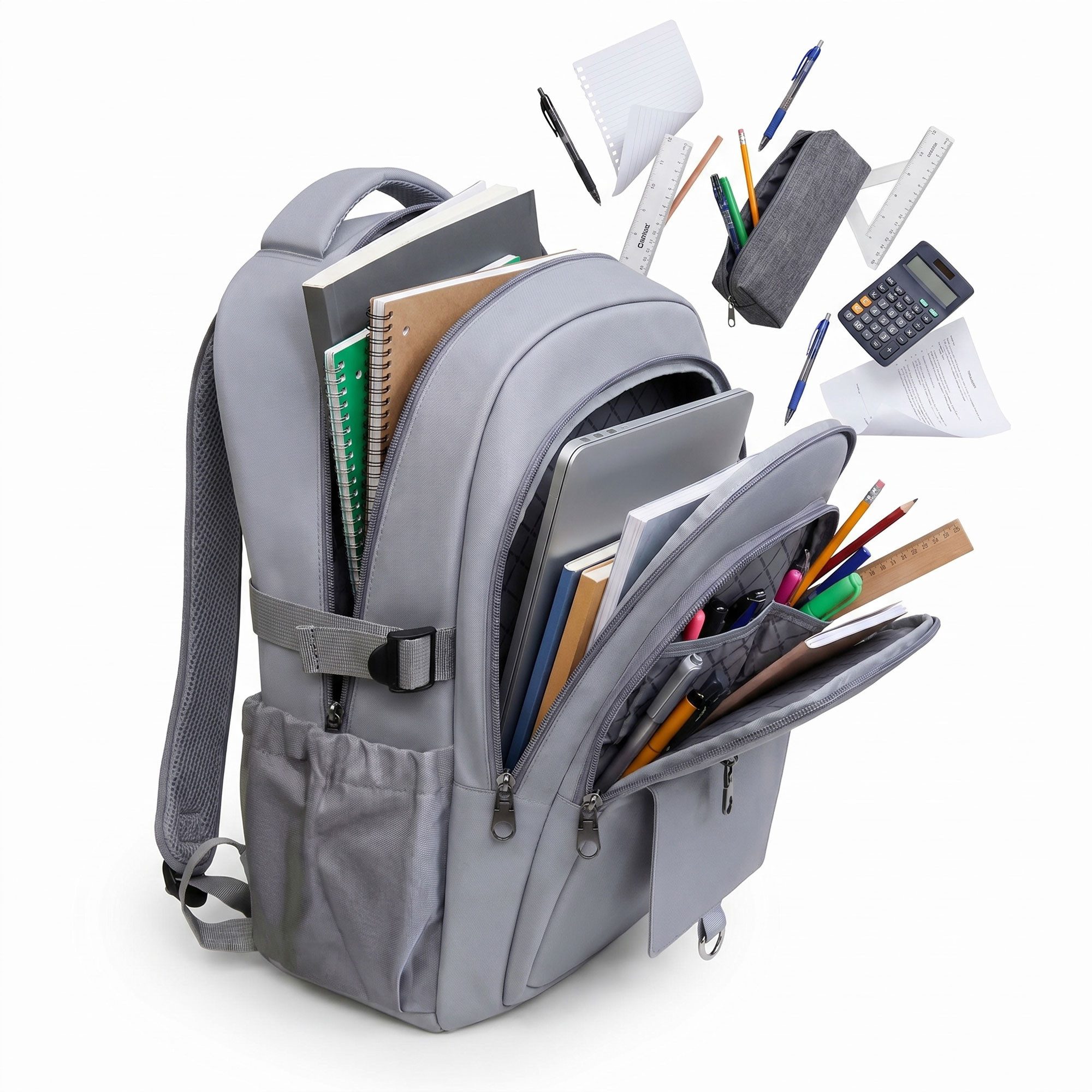 HELLSER Laptoprucksack Unisex Cityrucksack Laptop 15,6 Zoll – 25L Kompakt & Modern 43x28x18cm, für Schule, Uni, Alltag & als Handgepäck – versteckte Tasche hint – Bild 5 von 5
