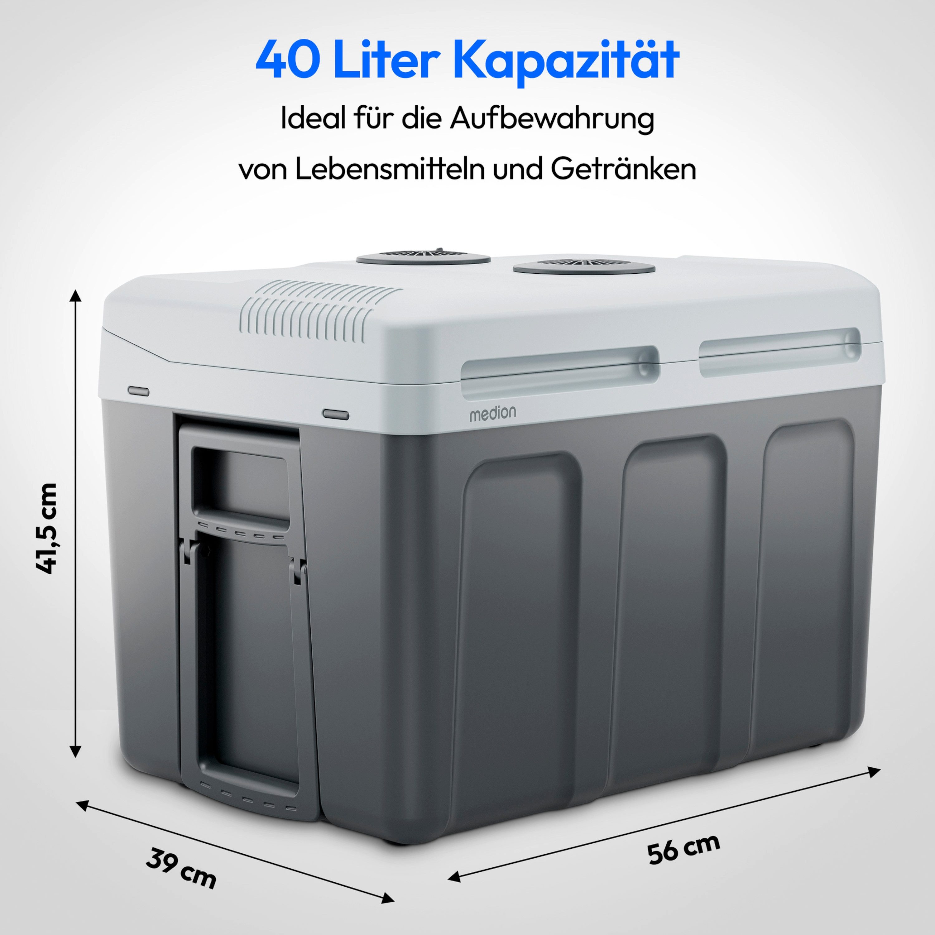 Medion® Kühlbox Kühlbox mit Wärmefunktion, 40L, 2in1 Kühlen & Wärmen, 12V/230V/5V USB