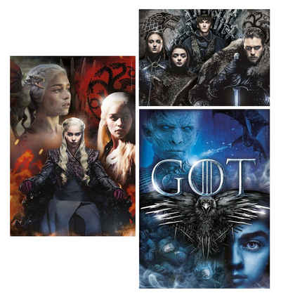 Clementoni® Puzzle 80030 - Puzzle Set - Game of Thrones (1x 500 Teile, 2x 1000 Teile), 2500 Puzzleteile