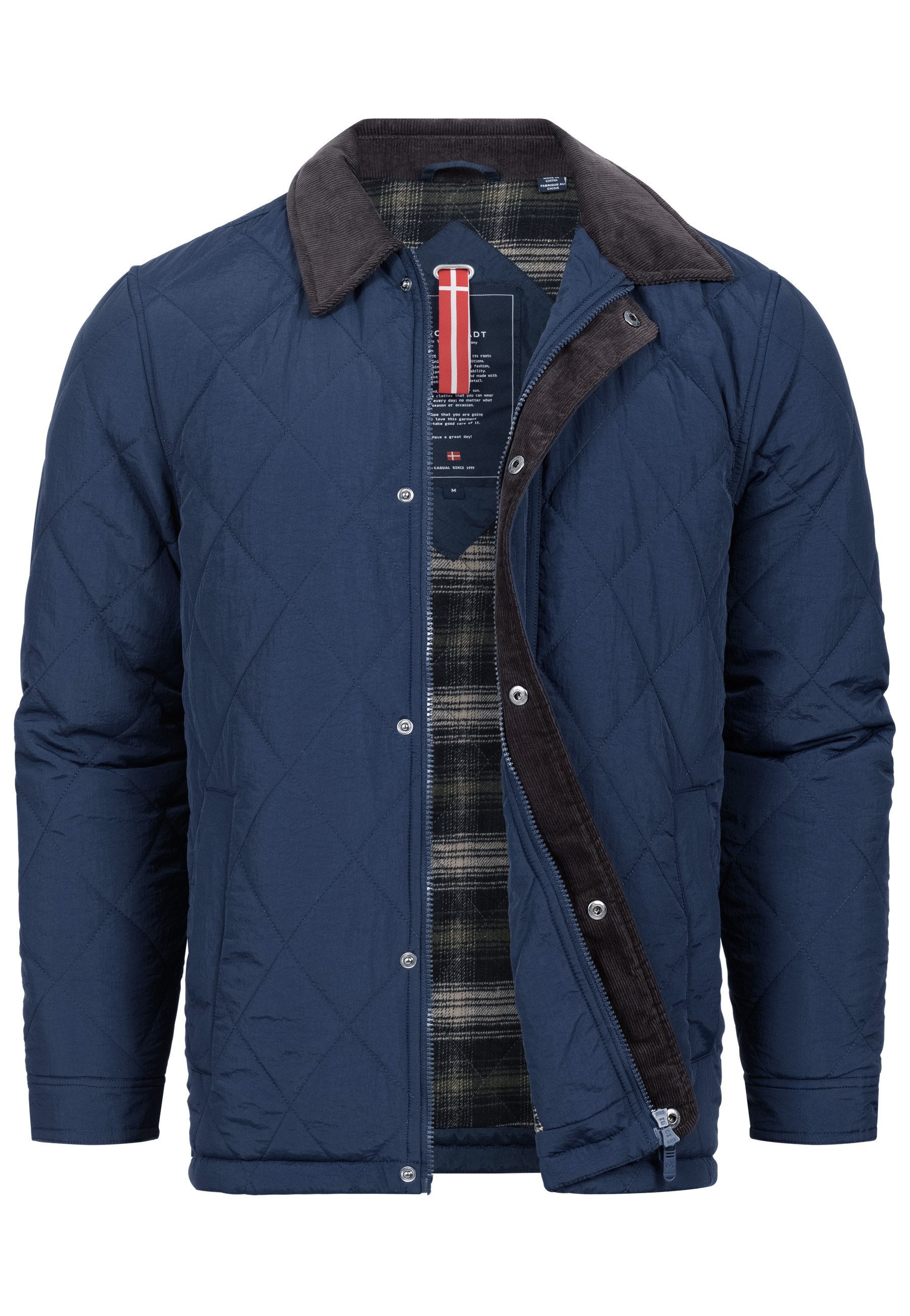 Kronstadt Sommerjacke Herren KSDyott quilted Herrenjacke Daunen-Optik Steppjacke mit Cordkragen